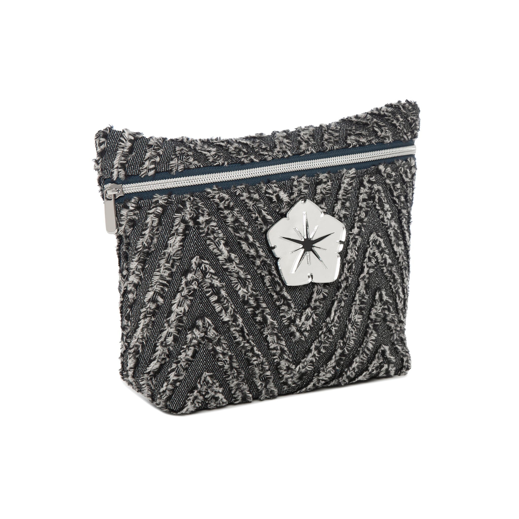 ALEXA Pouch | Black Fringe Flower