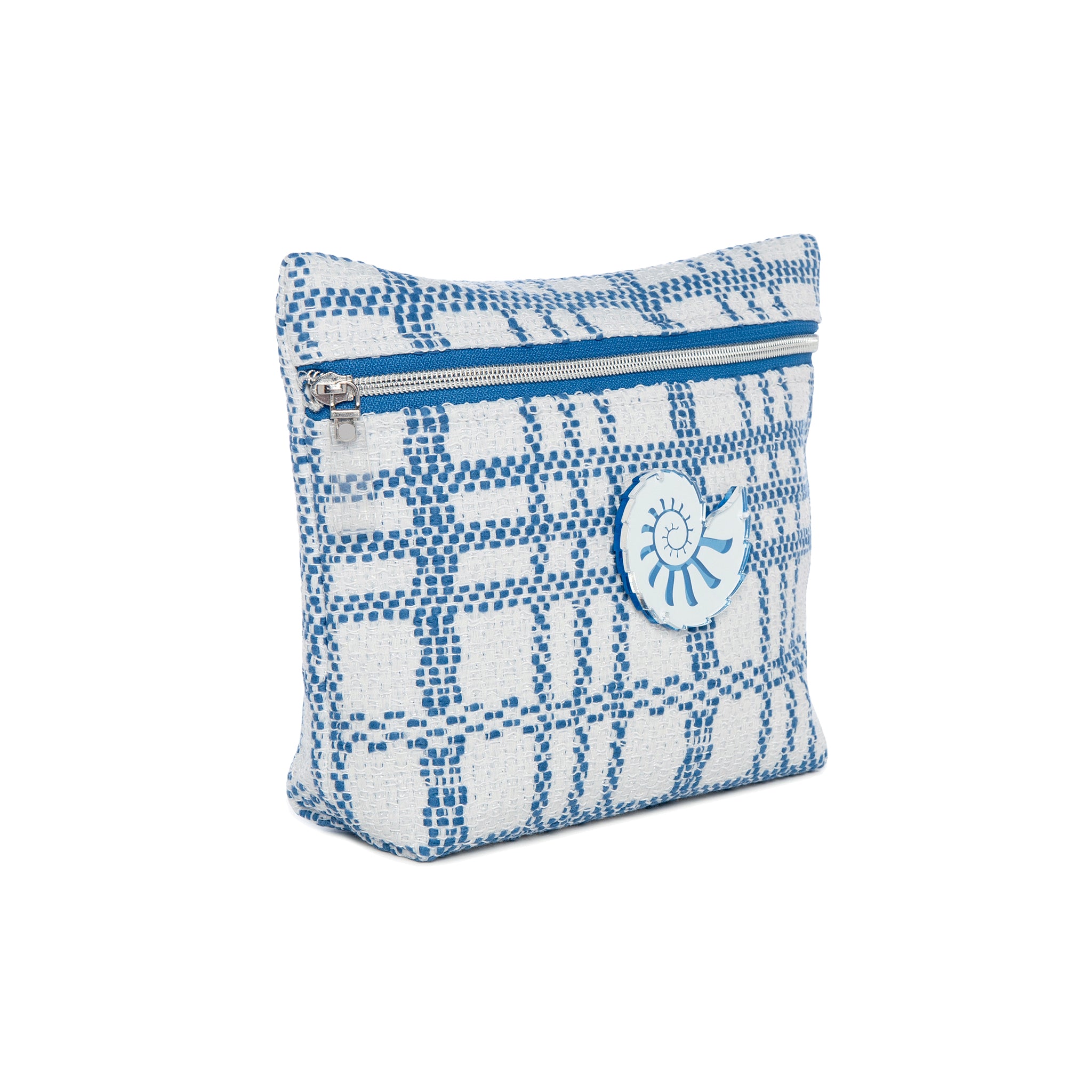 ALEXA Pouch | Blue White Check Shell