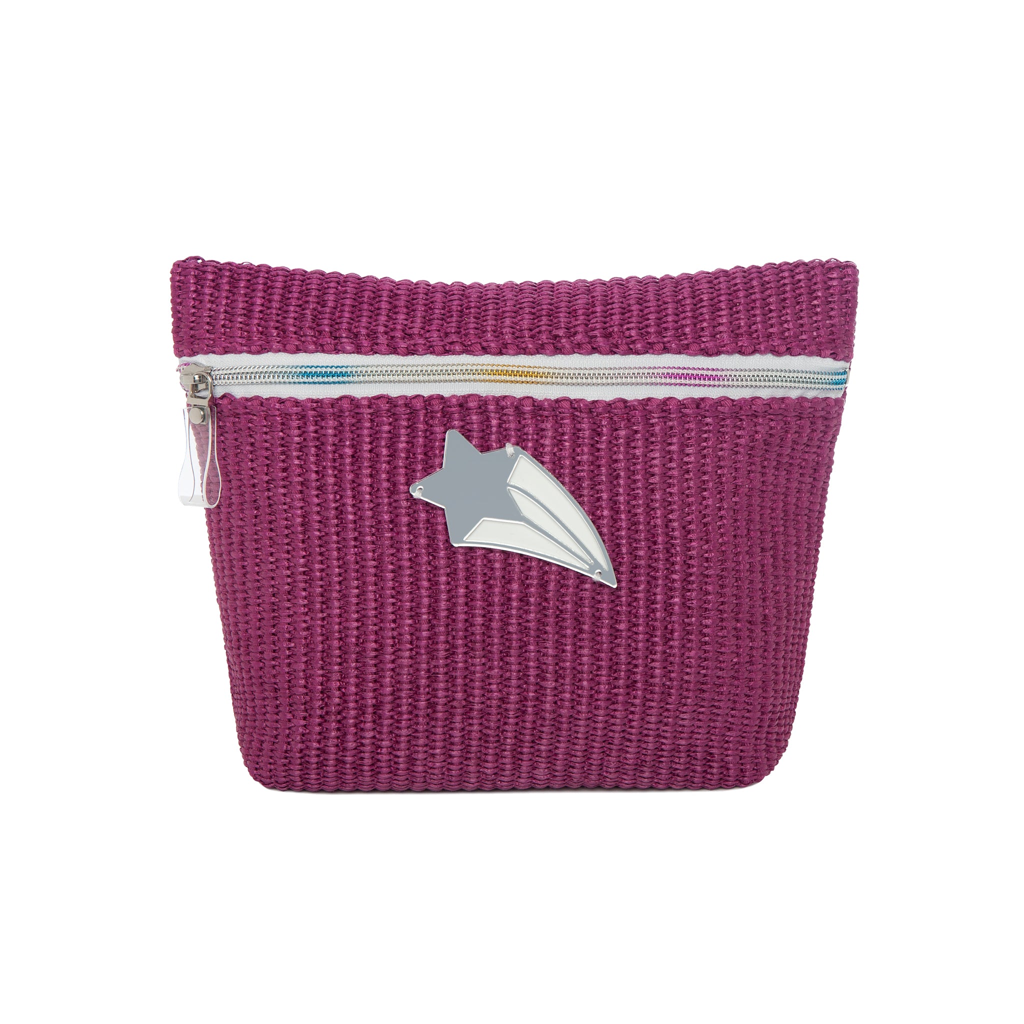 ALEXA Pouch | Dark Fuchsia Raffia Shooting Star