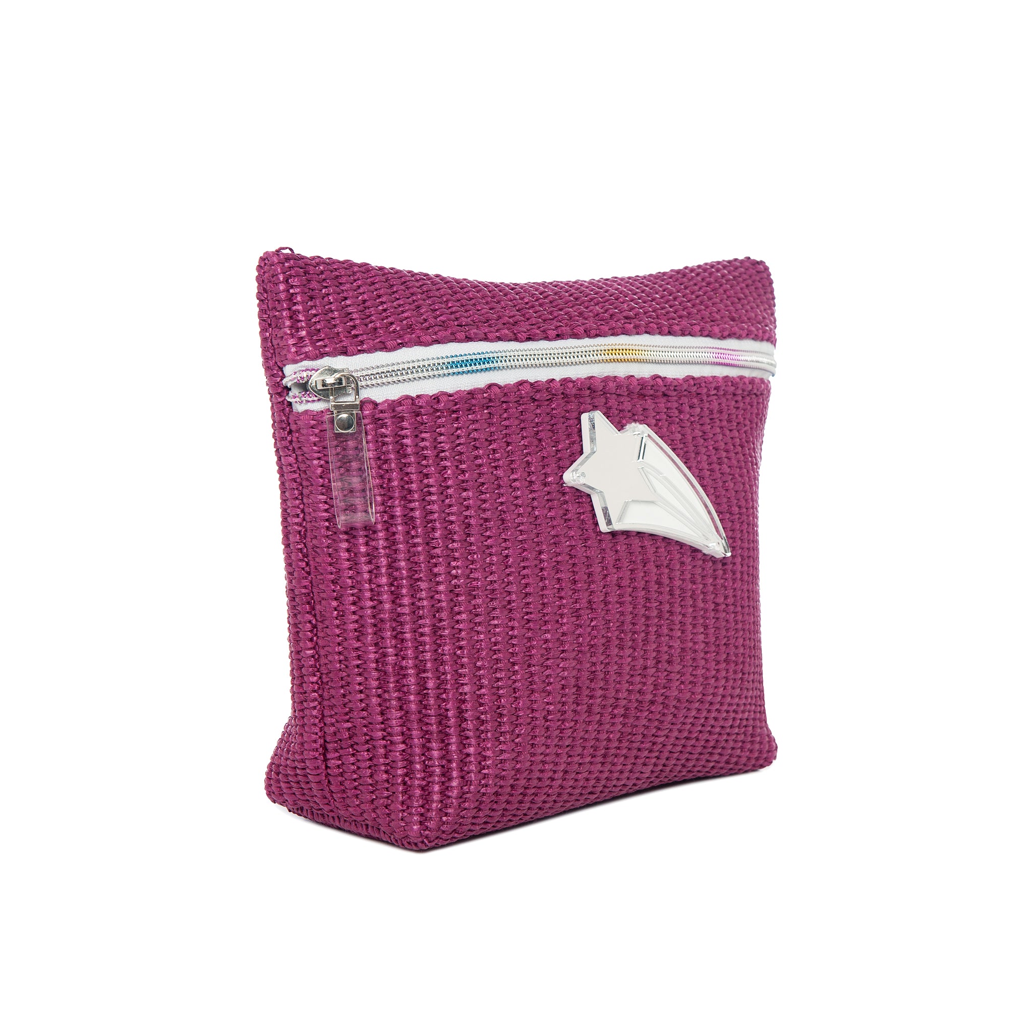 ALEXA Pouch | Dark Fuchsia Raffia Shooting Star