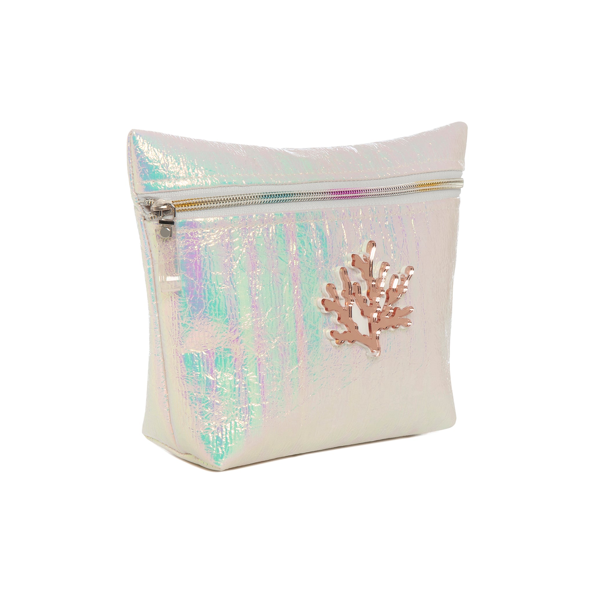 ALEXA Pouch | Iridescent Foil Coral
