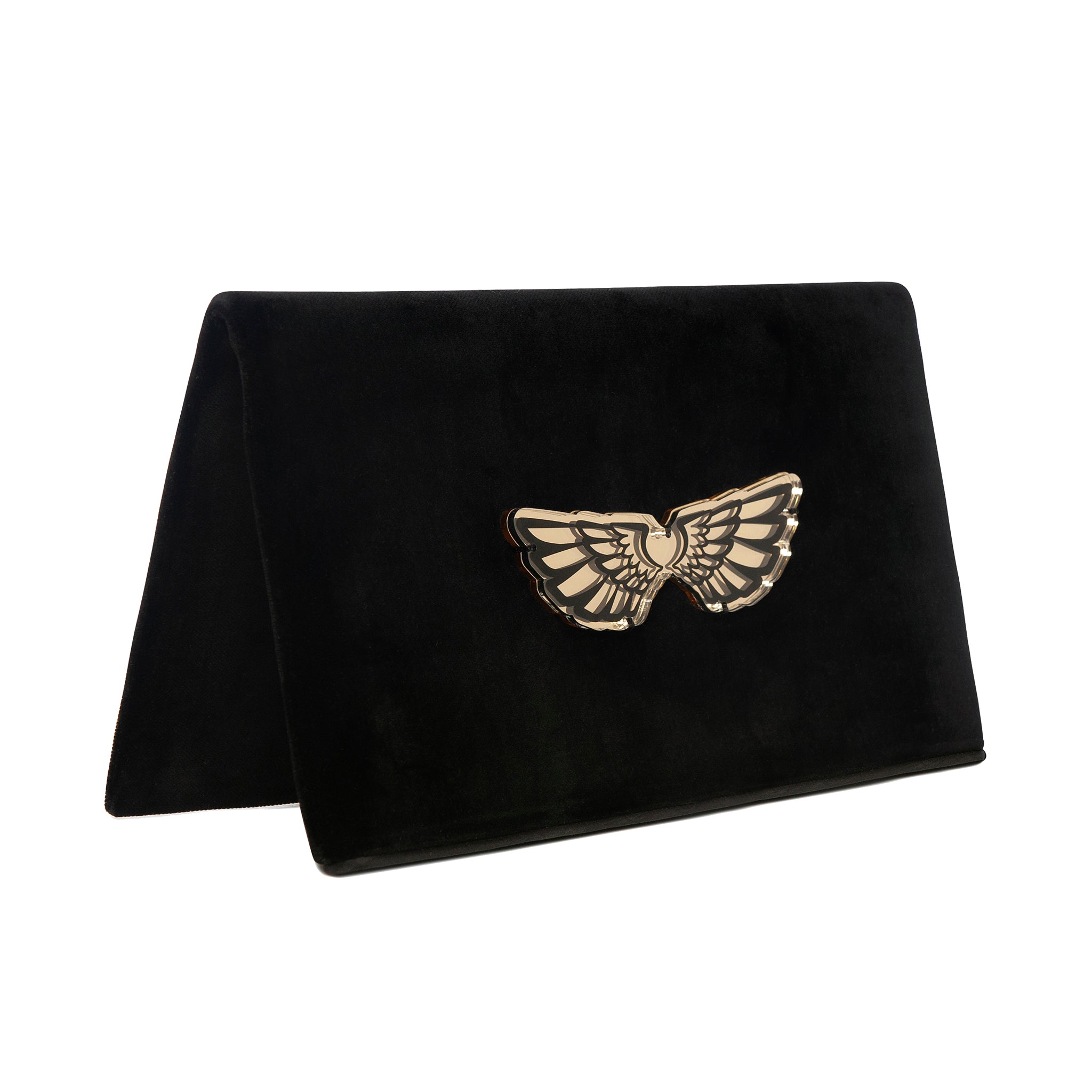 AMARA Clutch | Black Velvet Wings