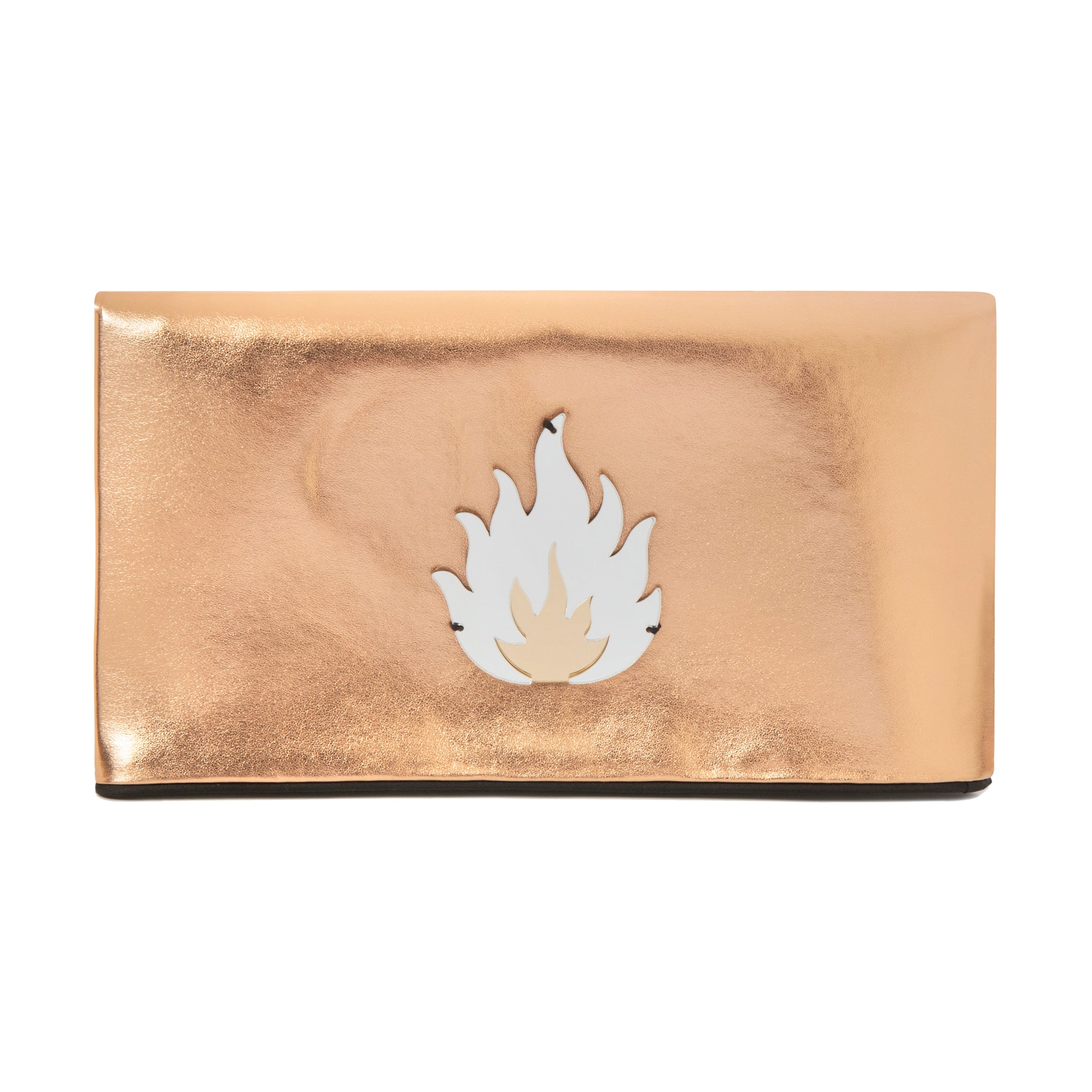 AMARA Clutch | Rose Gold Mirror Flame