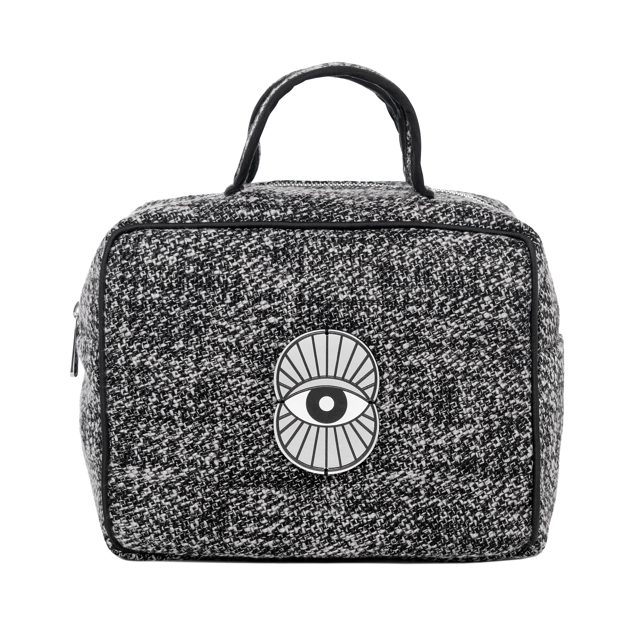 ATLAS Vanity Bag | Black White Woven Evil Eye