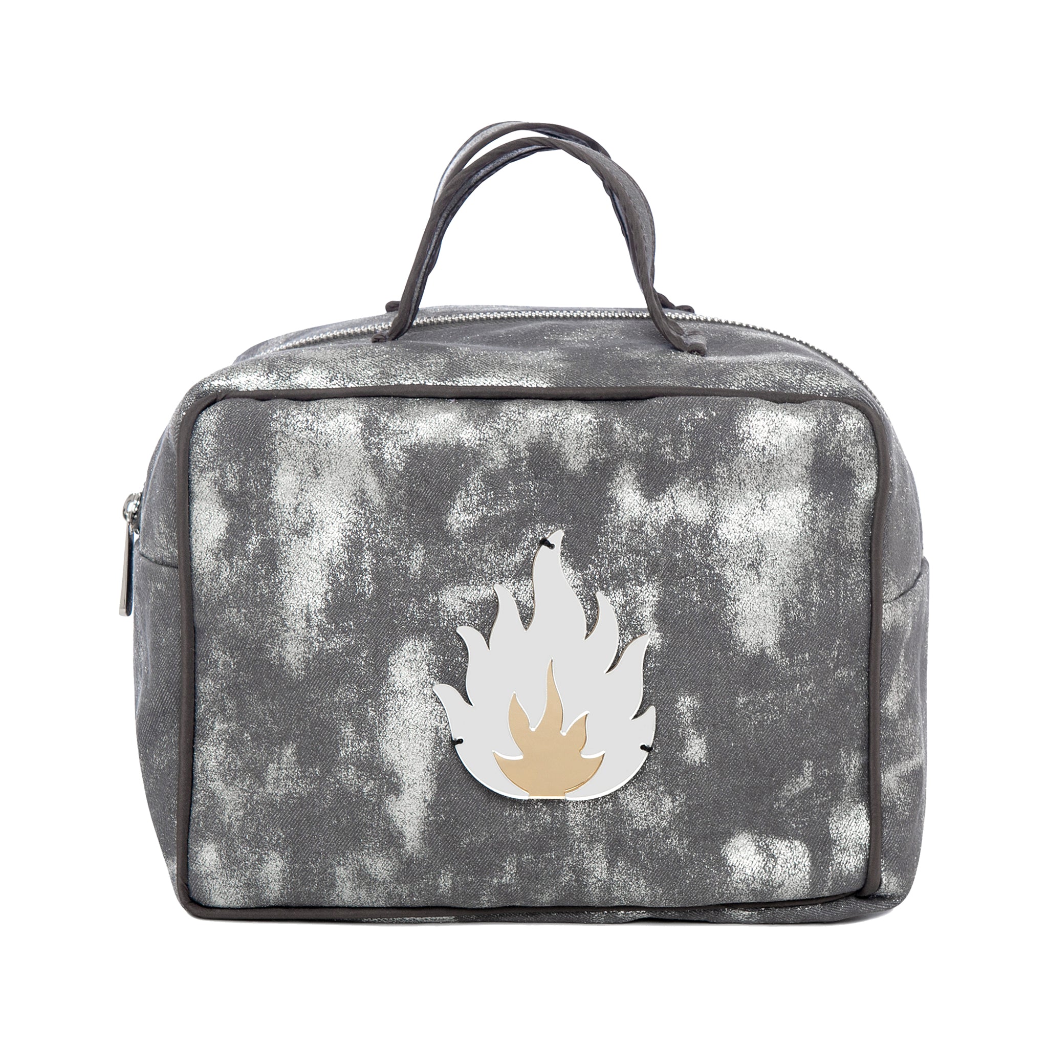 ATLAS Vanity Bag | Grey Shiny Canvas Flame