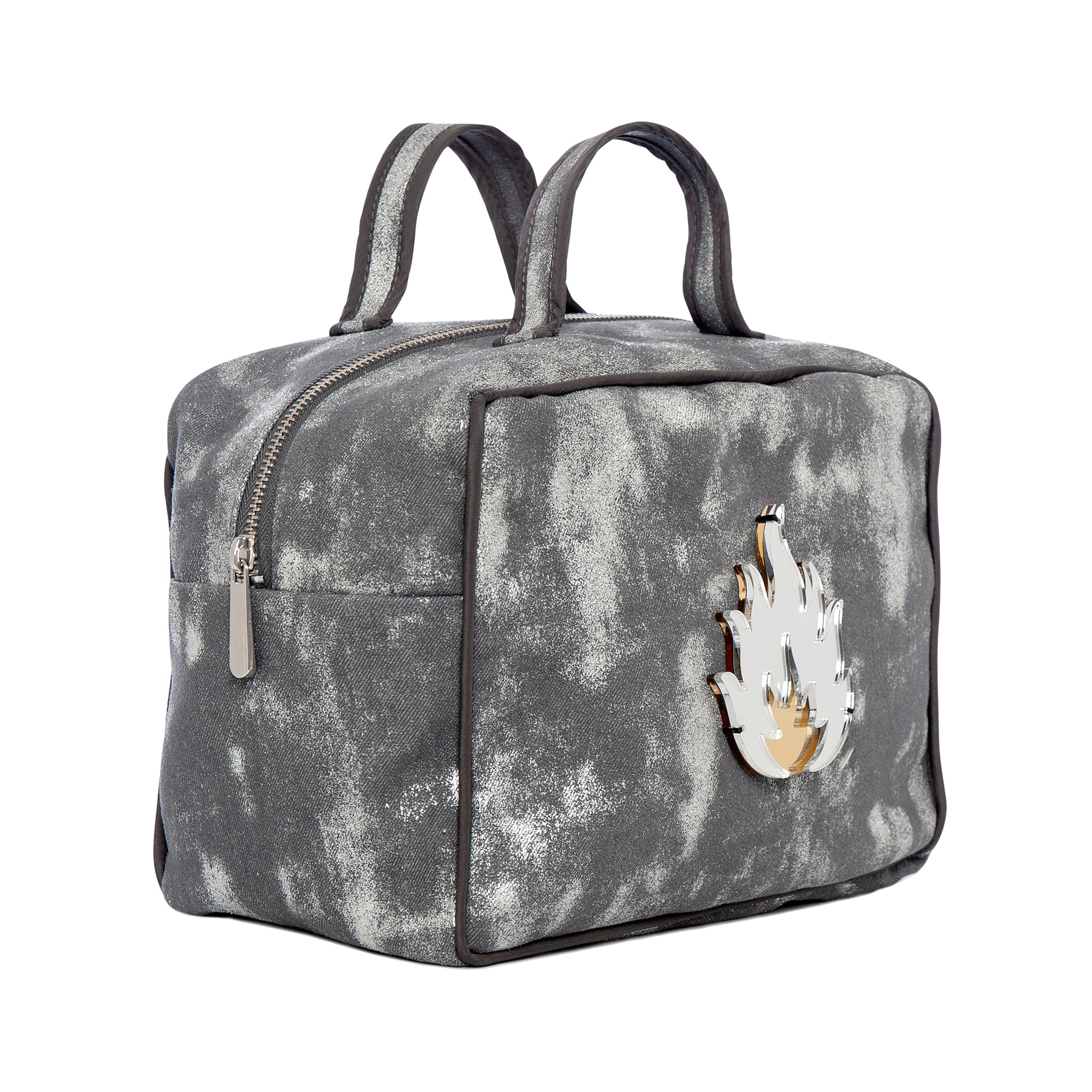 ATLAS Vanity Bag | Grey Shiny Canvas Flame