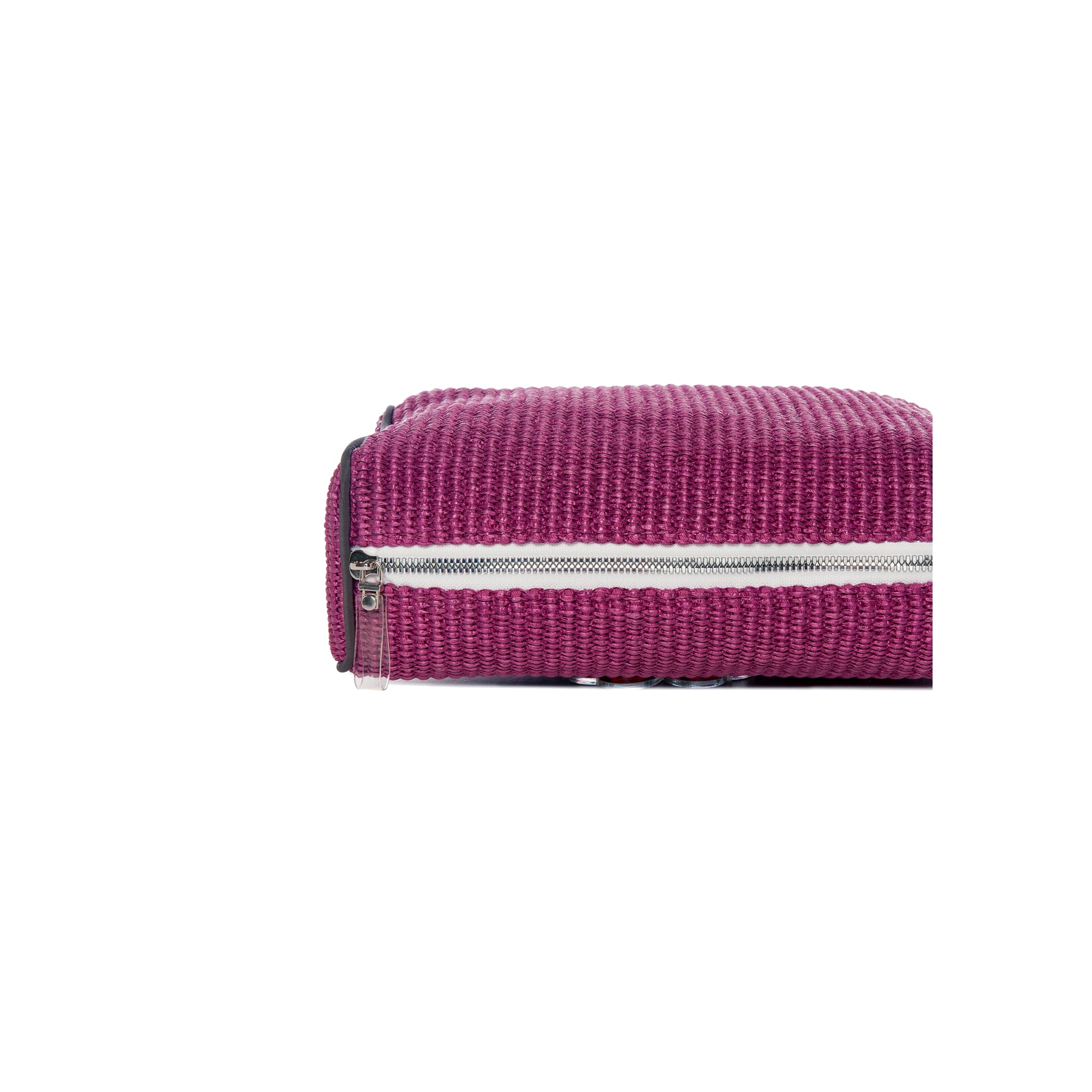 BLAZE Pouch | Dark Fushia Raffia Flower