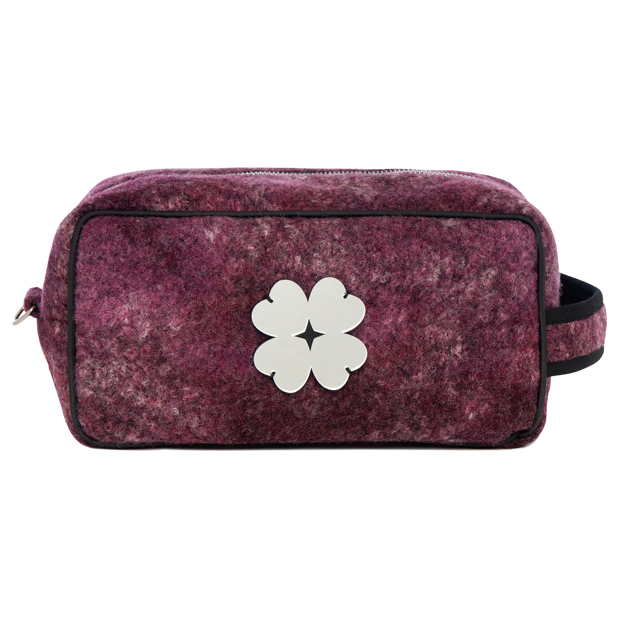 BOO Toiletry bag | Aubergine Washed Wool Flower