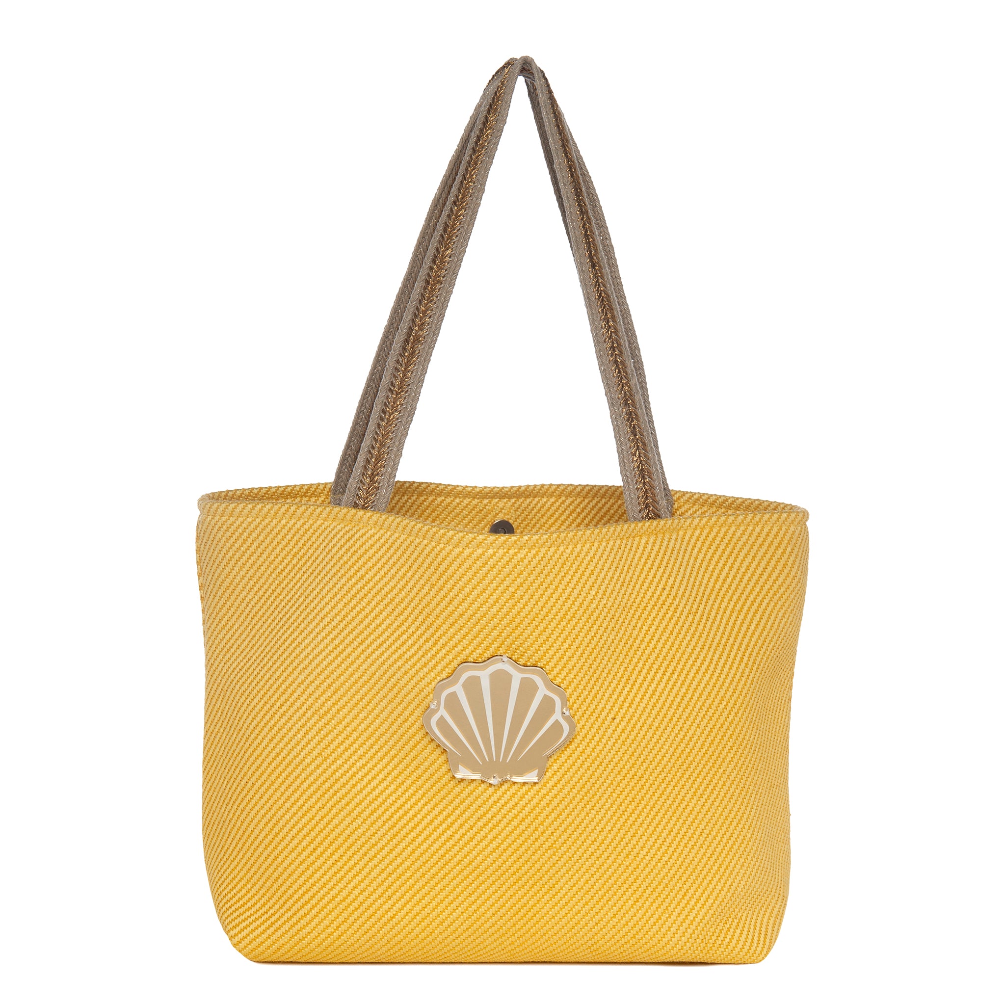 Cloe Medium Tote bag | Bright Yellow Woven Shell