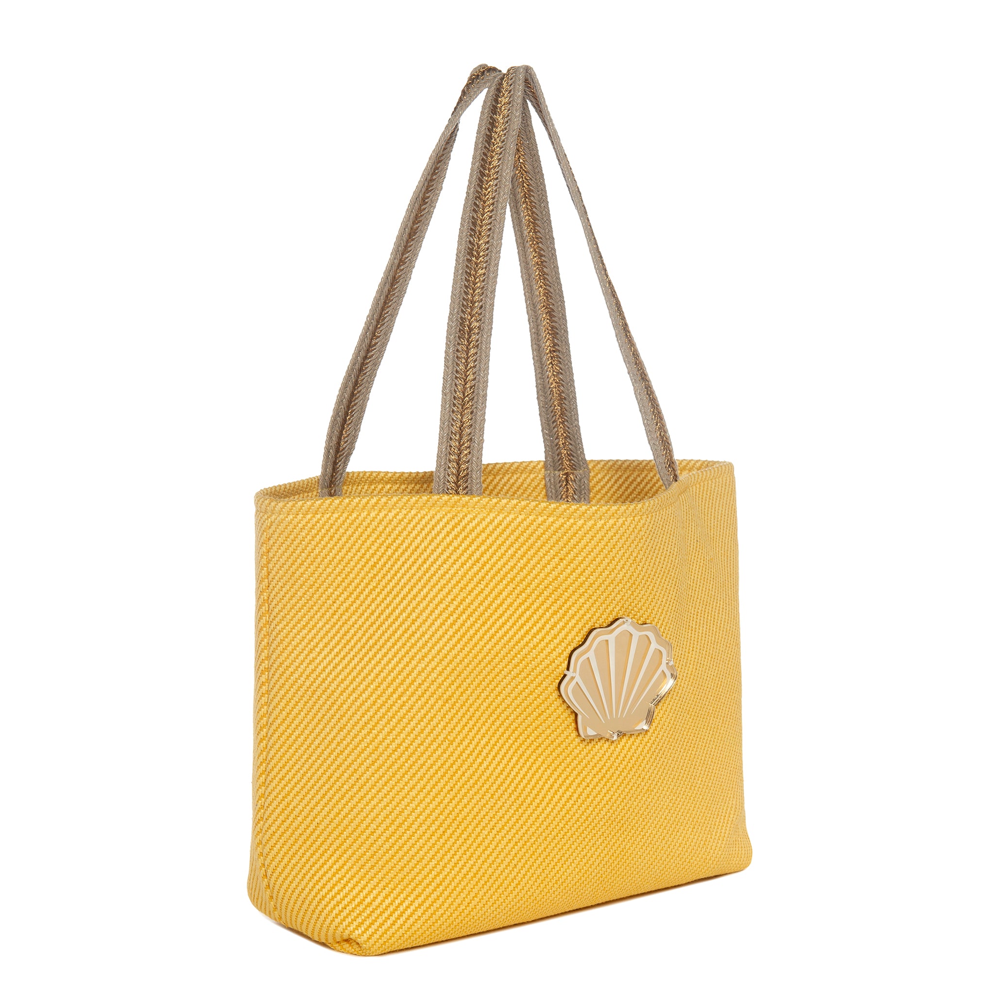 Cloe Medium Tote bag | Bright Yellow Woven Shell