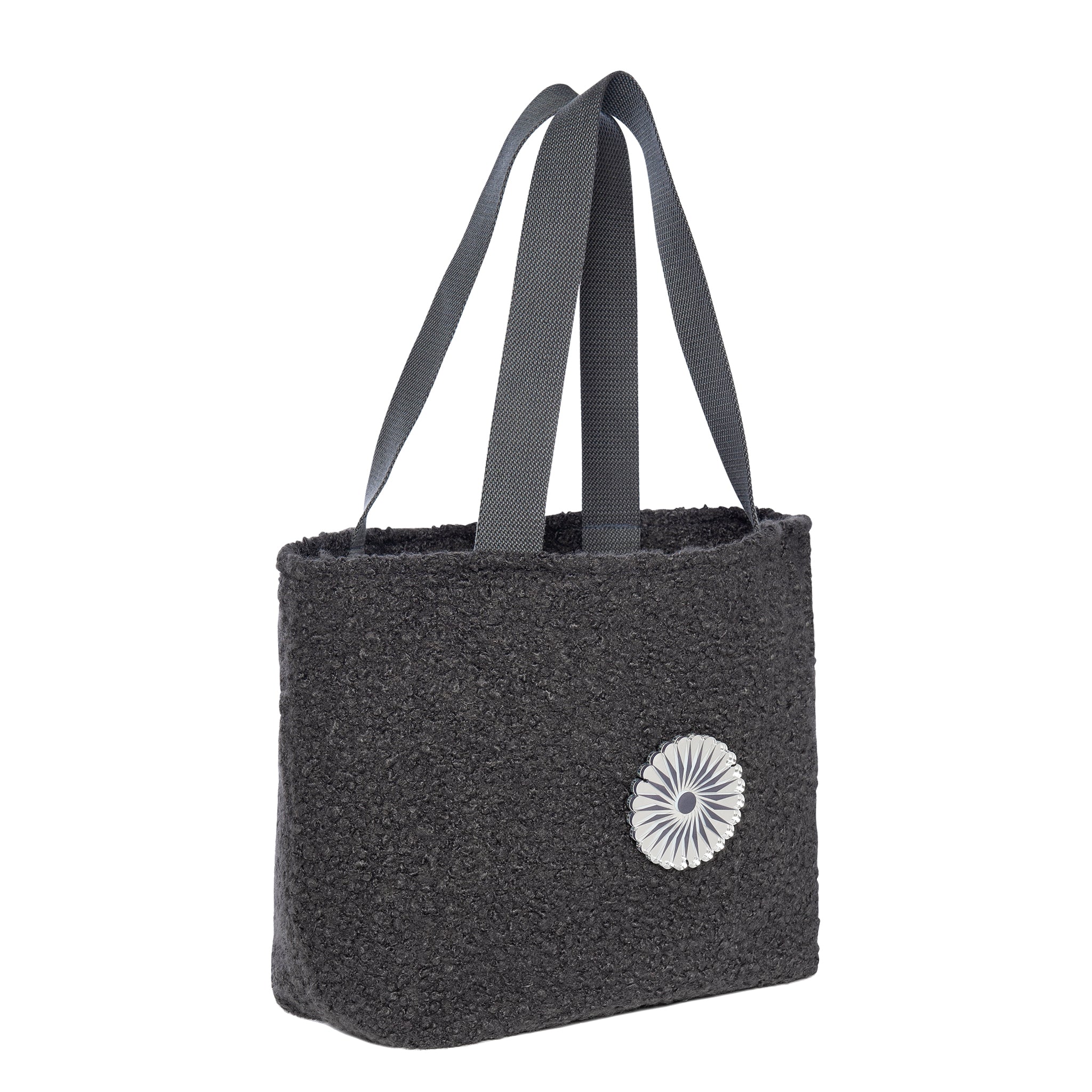 Cloe Tote bag | Grey Snowball Rosette