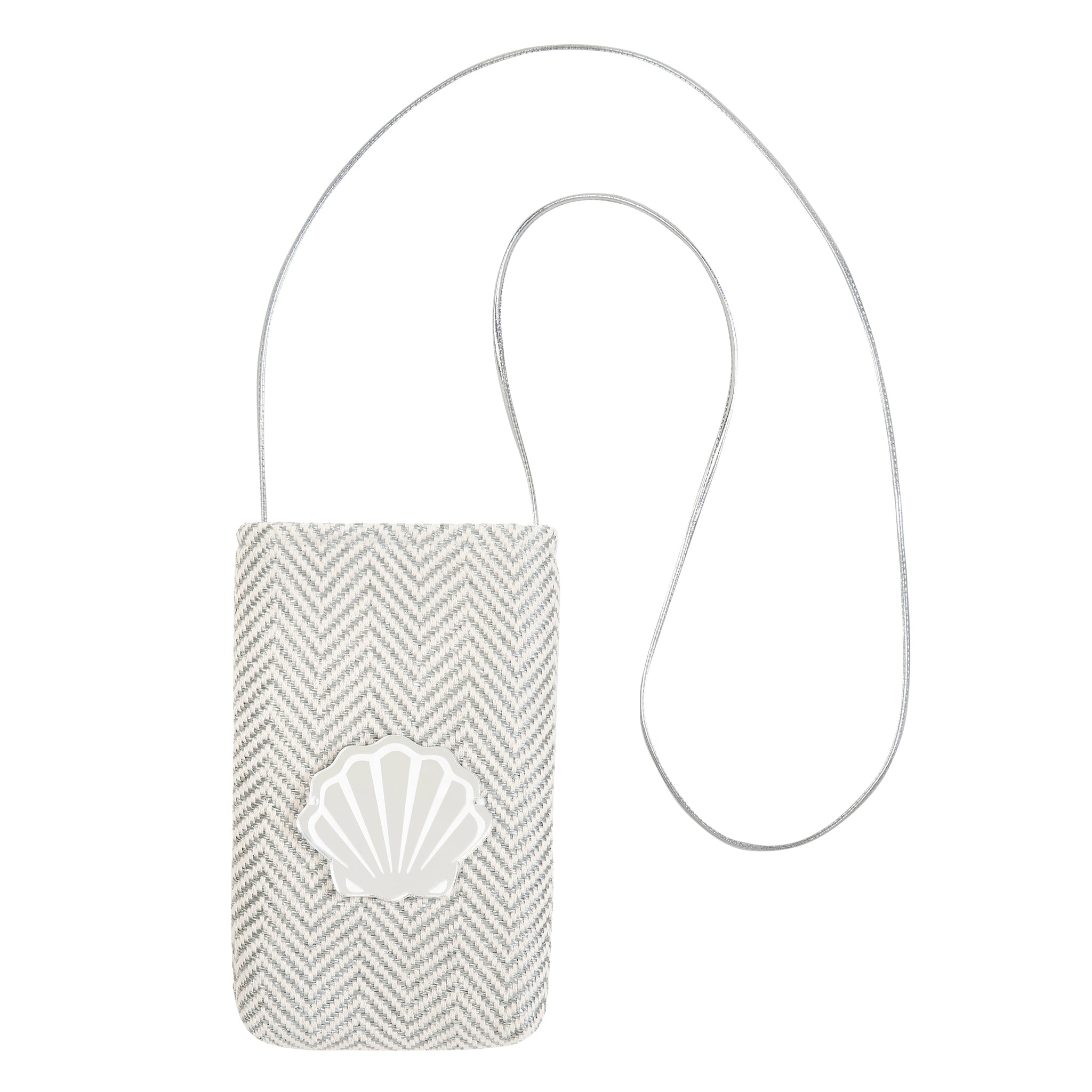 EV Phone Pouch | Grey Ecru Chevron Shell