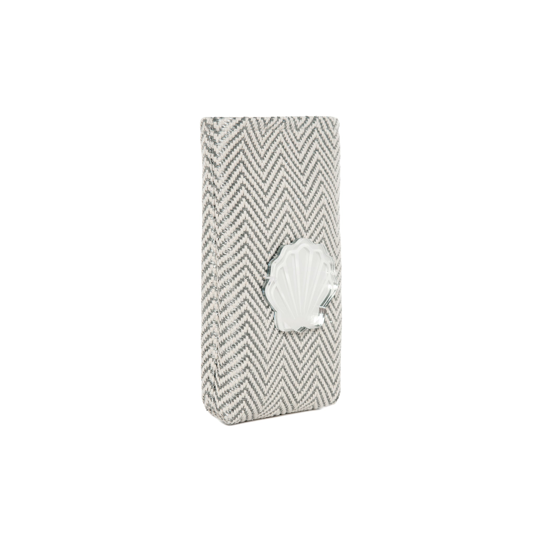 EV Phone Pouch | Grey Ecru Chevron Shell