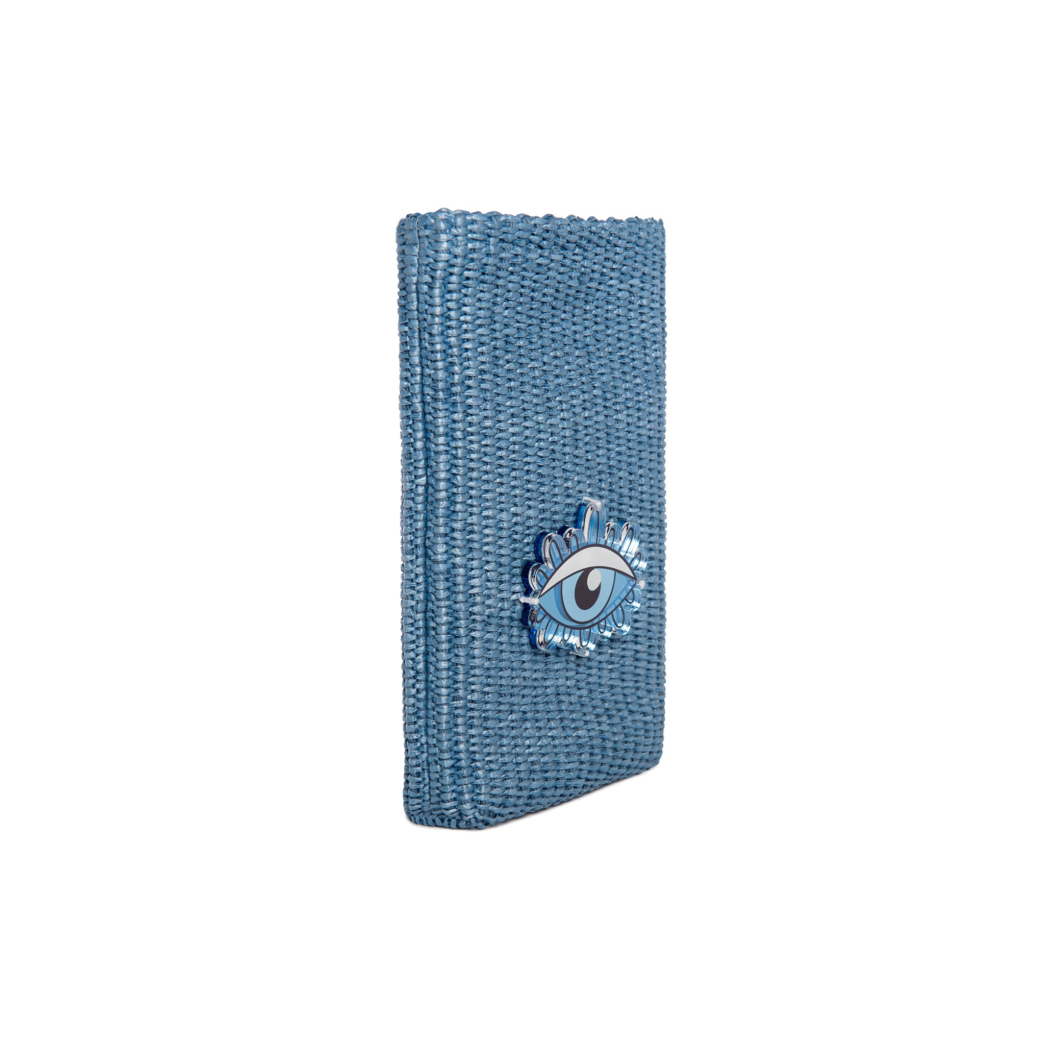 EV Phone Pouch | Blue Raffia Evil Eye