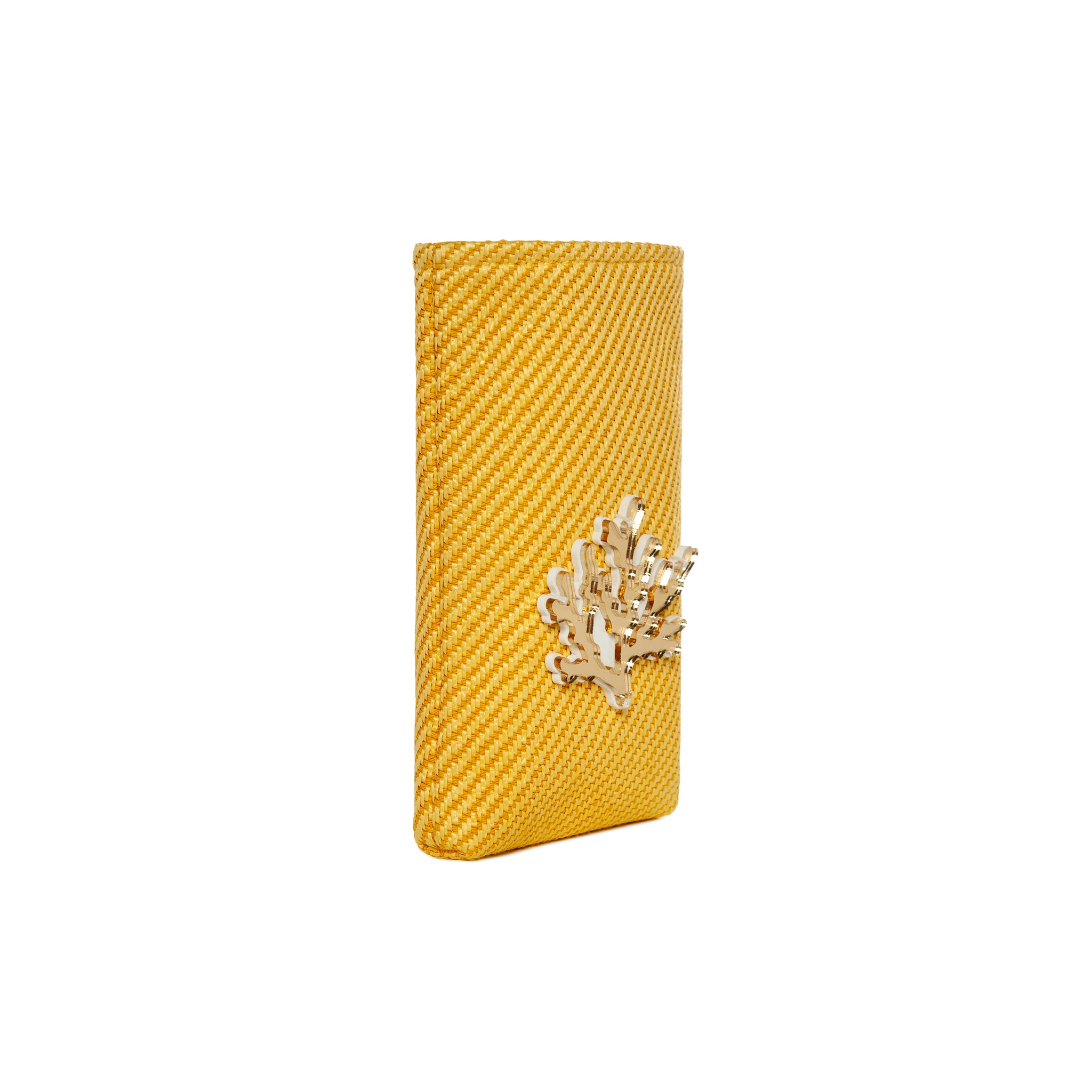 EV Phone Pouch | Bright Yellow Woven Coral