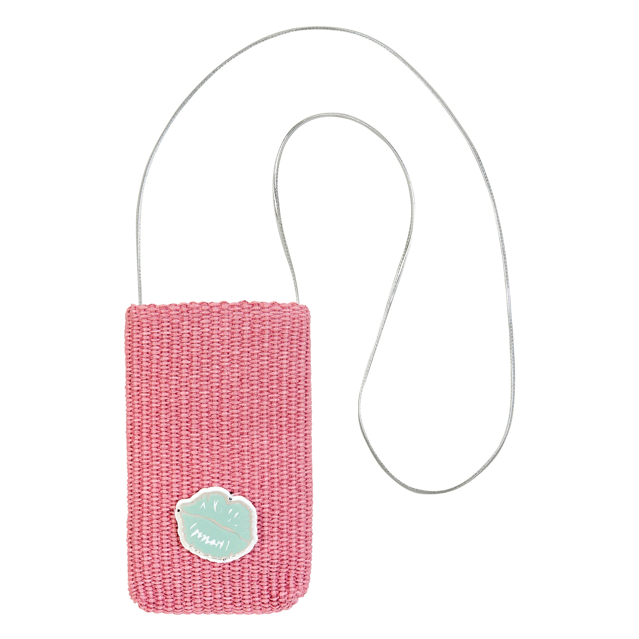 EV Phone Pouch | Bubblegum Raffia Kiss