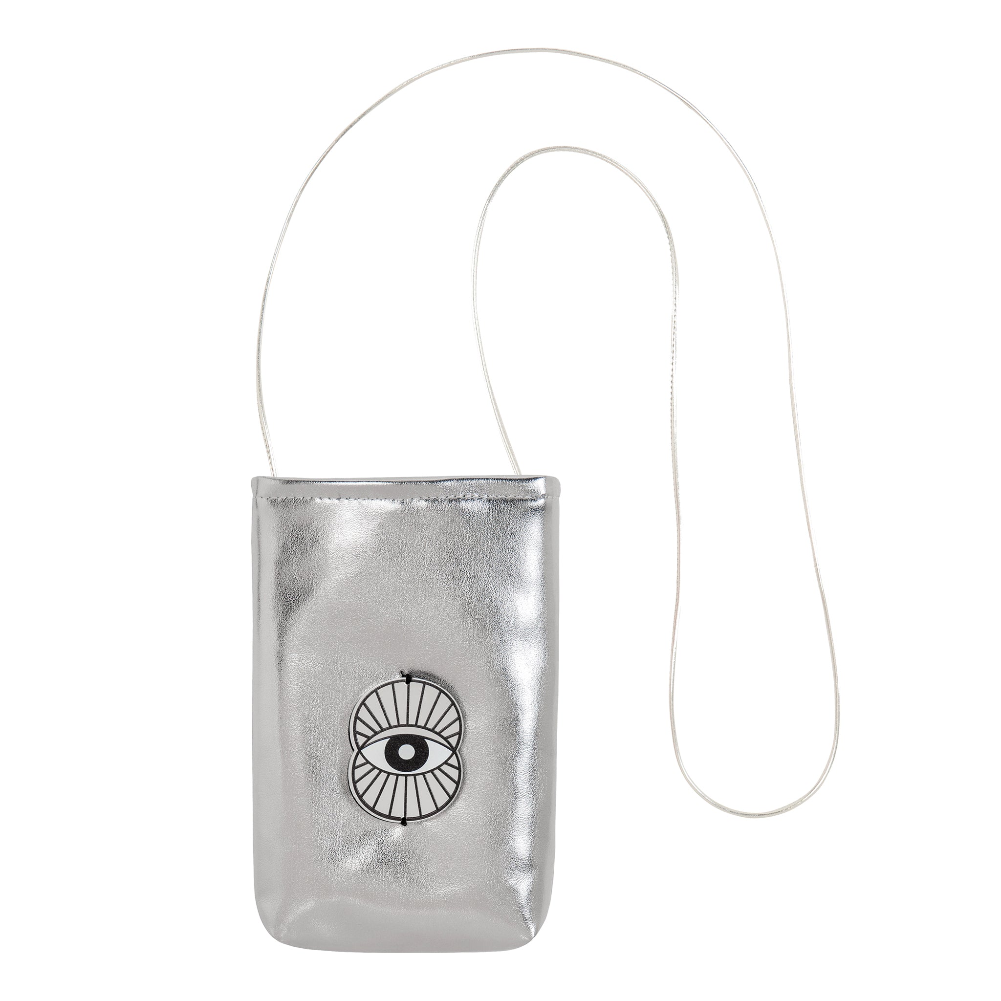 EV Mobile Pouch | Dark Silver Mirror Evil Eye