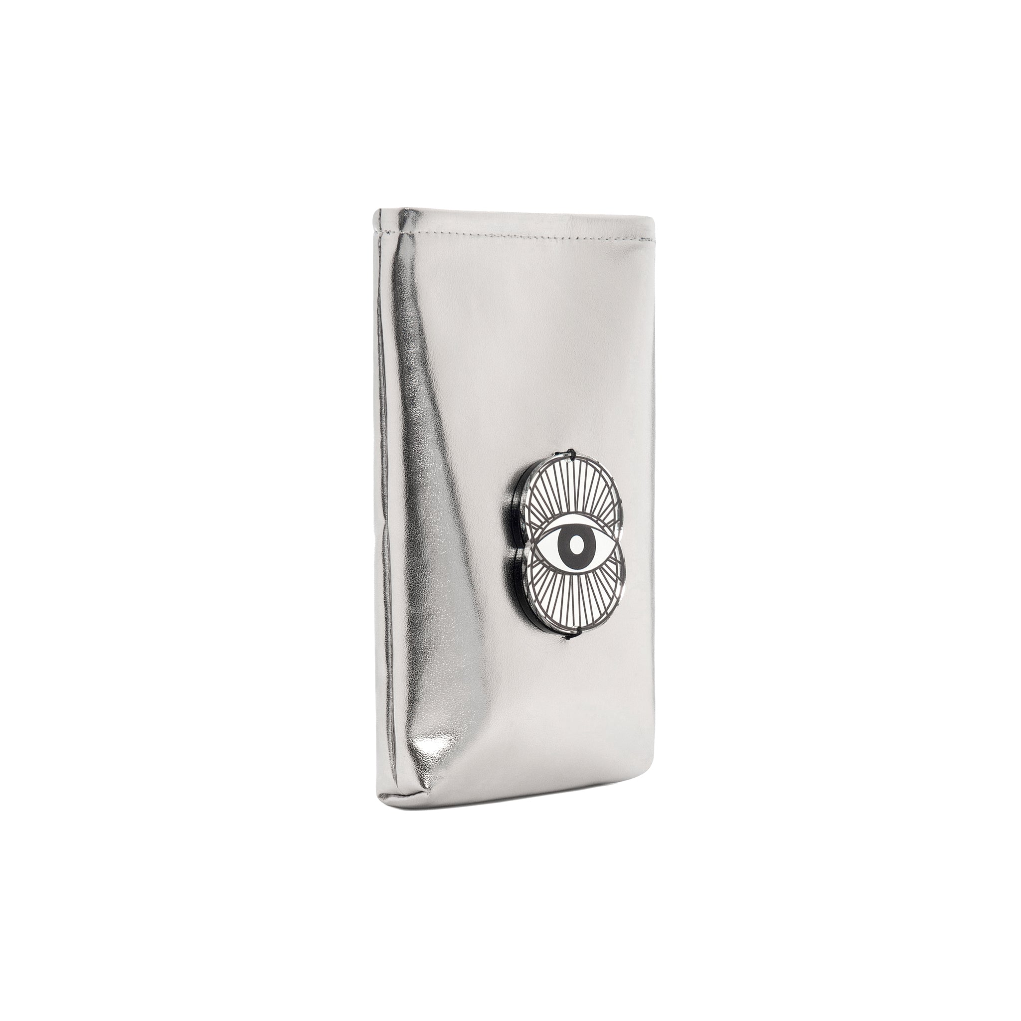 EV Mobile Pouch | Dark Silver Mirror Evil Eye