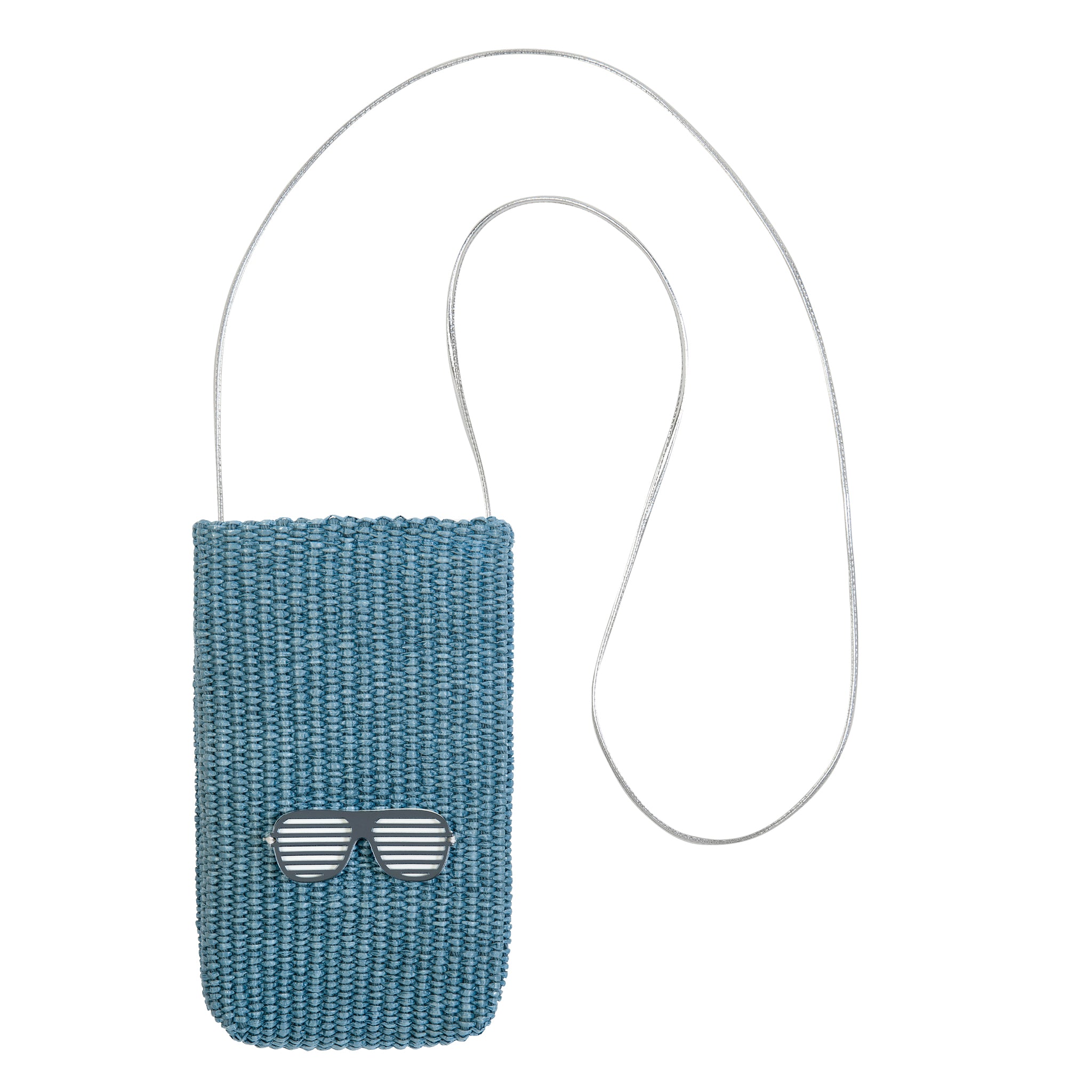 EV Phone Pouch | Blue Sea Raffia Glasses