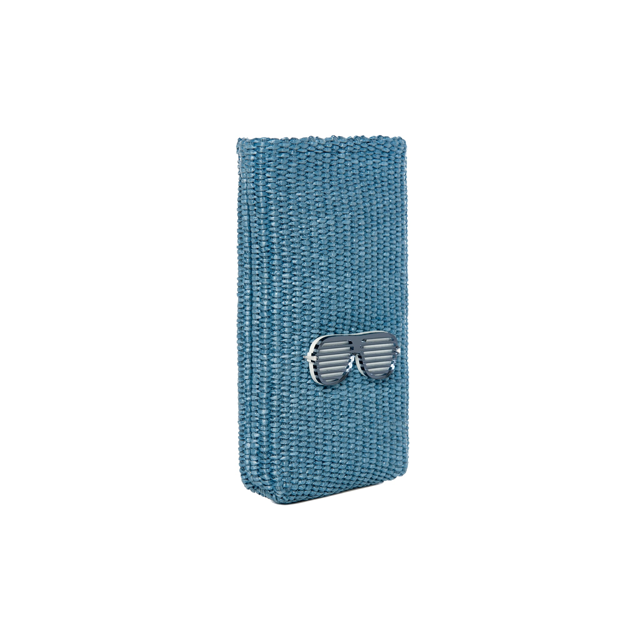 EV Phone Pouch | Blue Sea Raffia Glasses