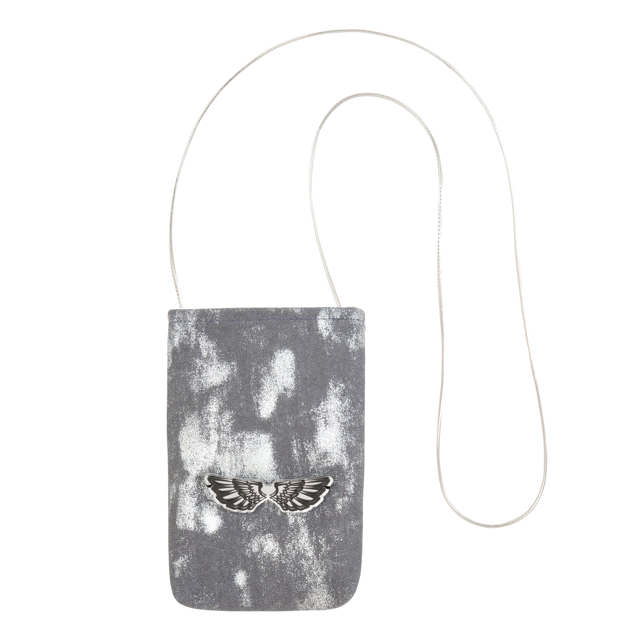 EV Mobile Pouch | Grey Shiny Canvas Wings