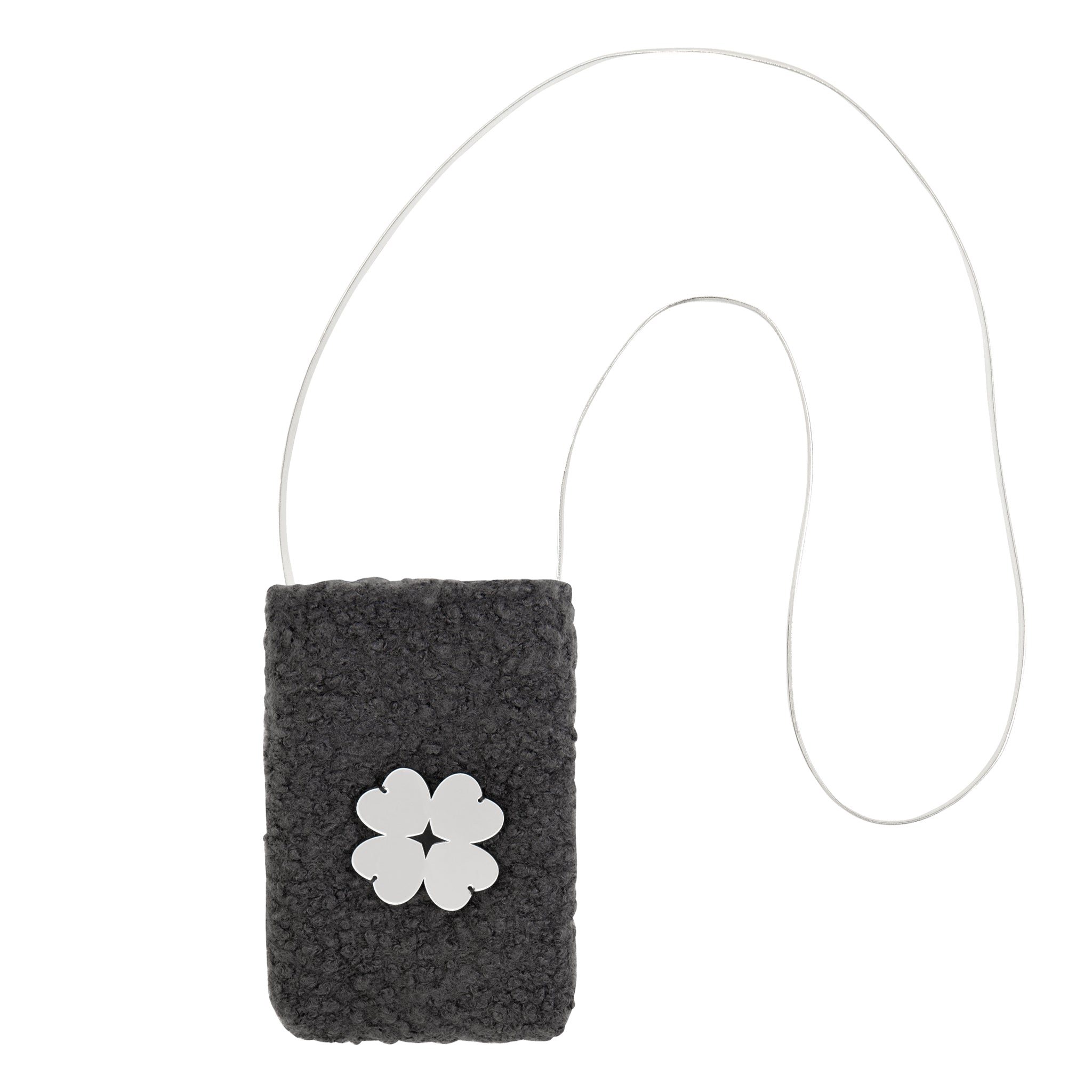 EV Mobile Pouch | Grey Snowball Flower