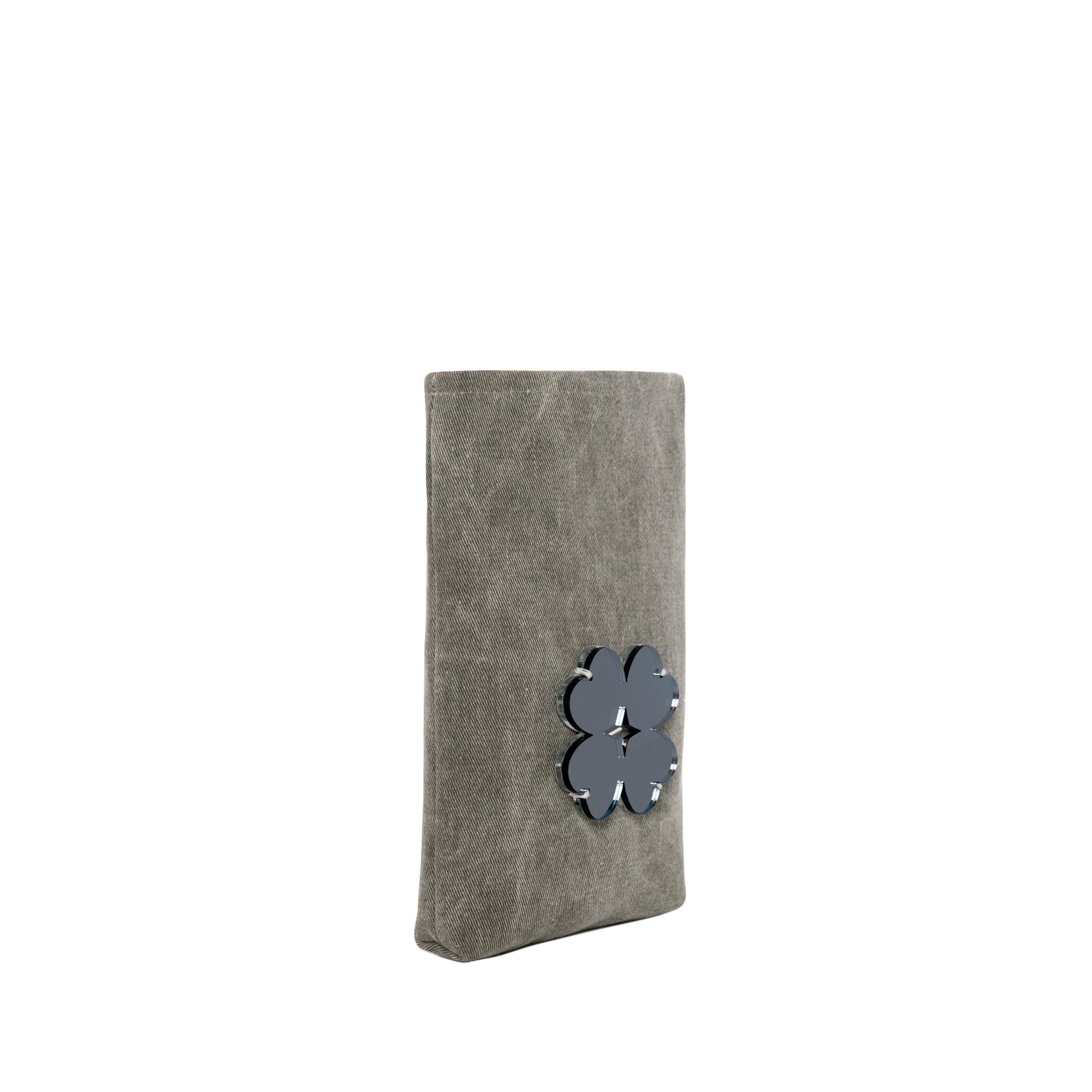 EV Mobile Pouch | Khaki Denim Flower