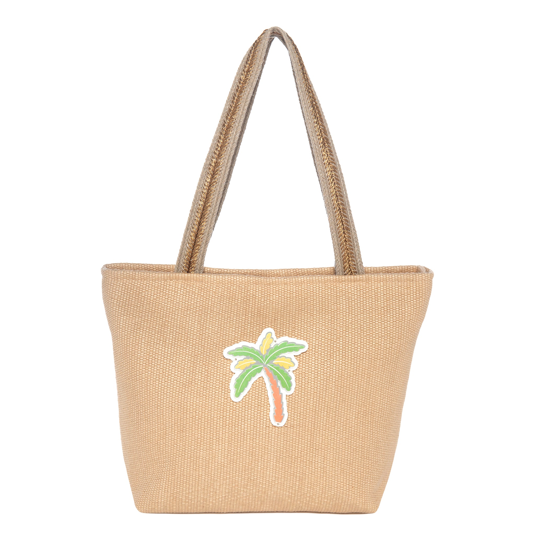 FIFI Small Tote bag | Beige Stamp Palm Tree