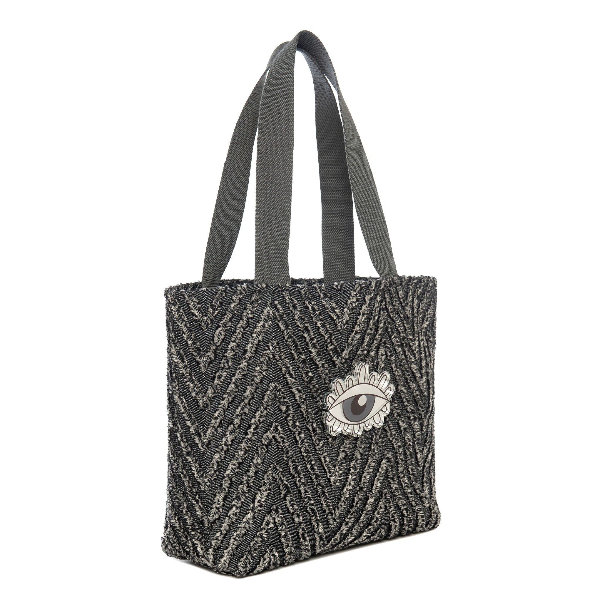 FIFI Small Tote bag | Black Fringe Evil Eye
