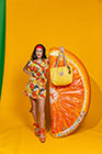 Cloe Medium Tote bag | Bright Yellow Woven Shell