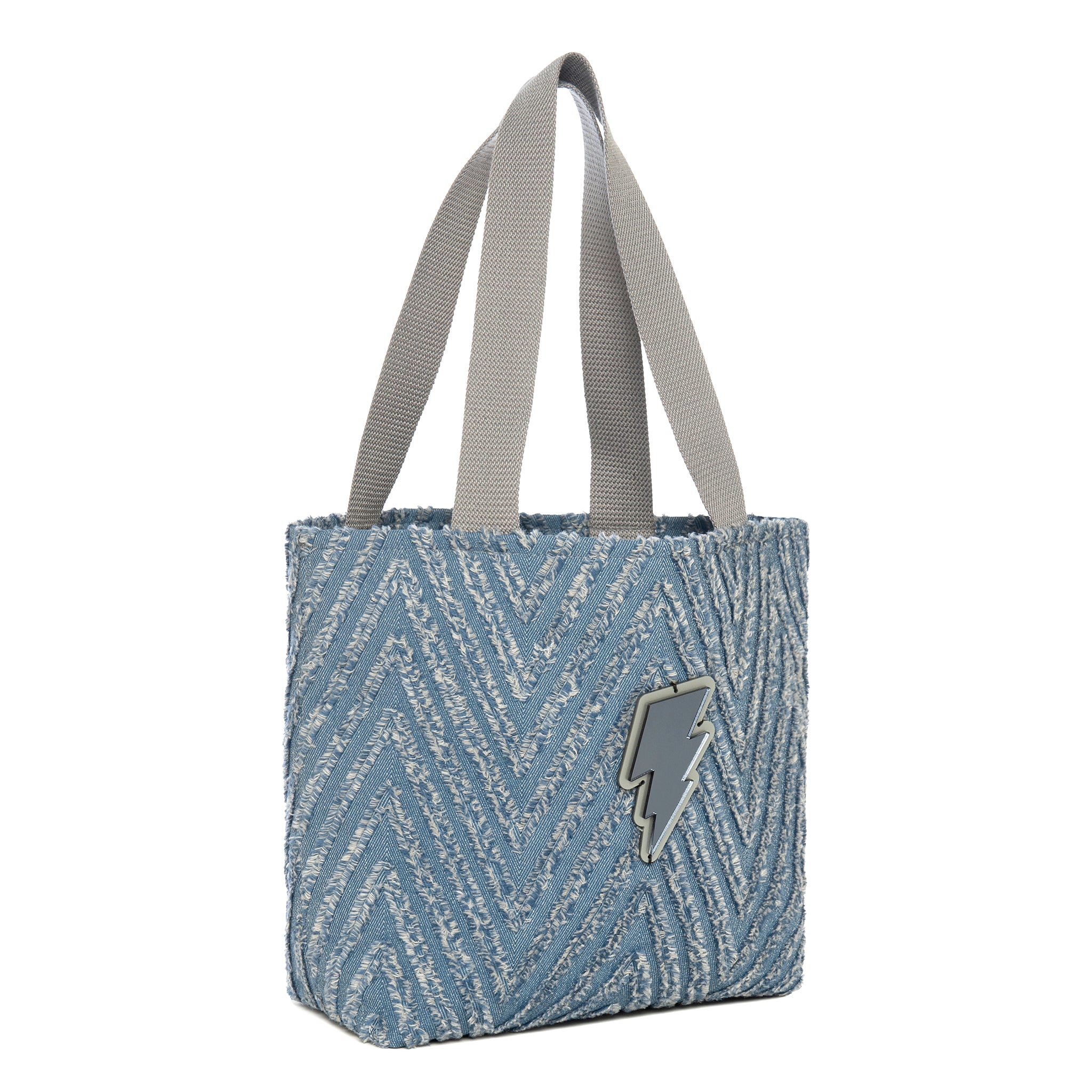FIFI Small Tote bag | Light Blue Fringe Lightning