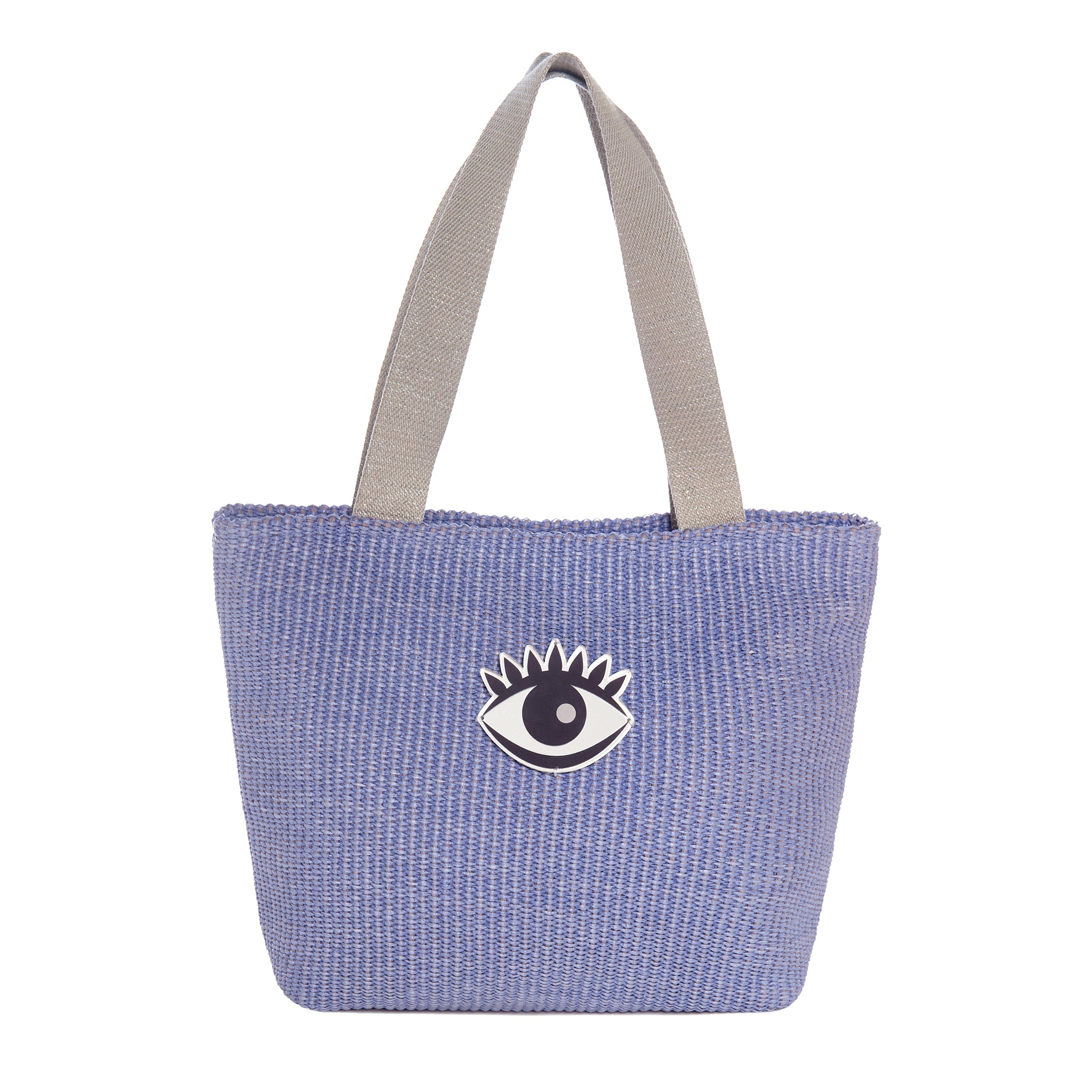 FIFI Small Tote bag | Lilac Raffia Evil Eye