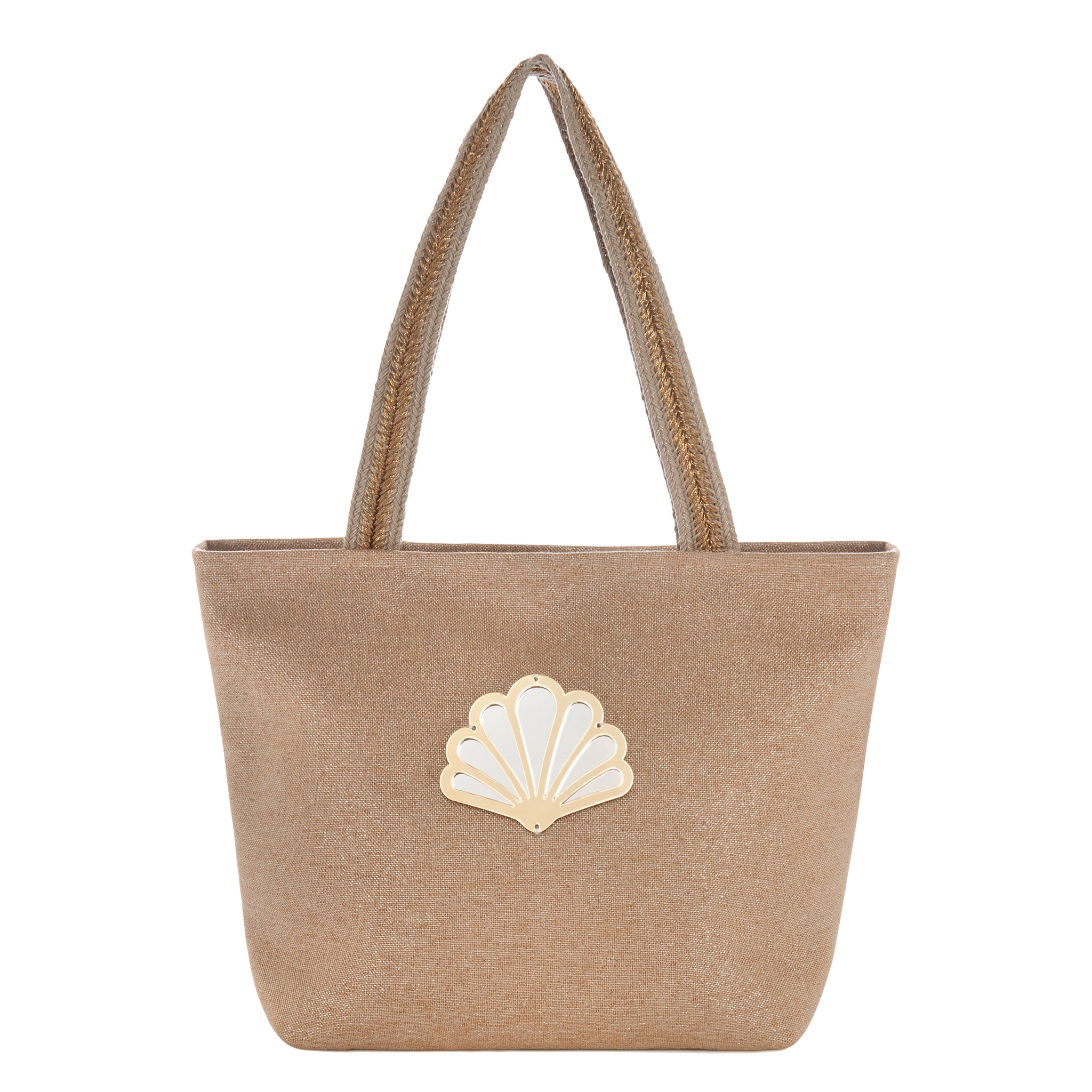 FIFI Tote bag | Shinny Taupe Peacock