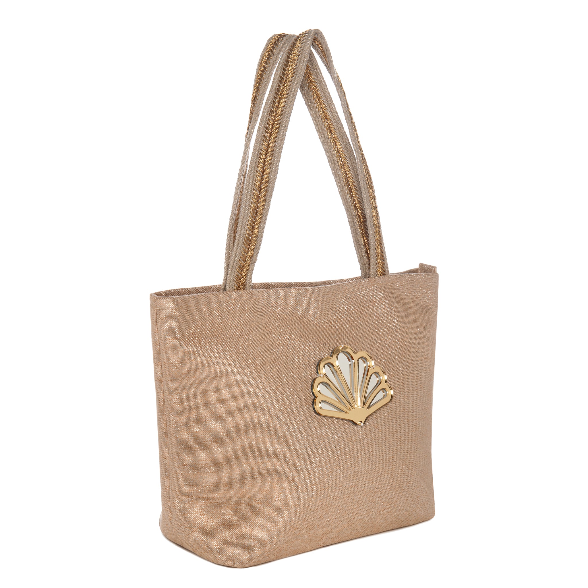 FIFI Tote bag | Shinny Taupe Peacock