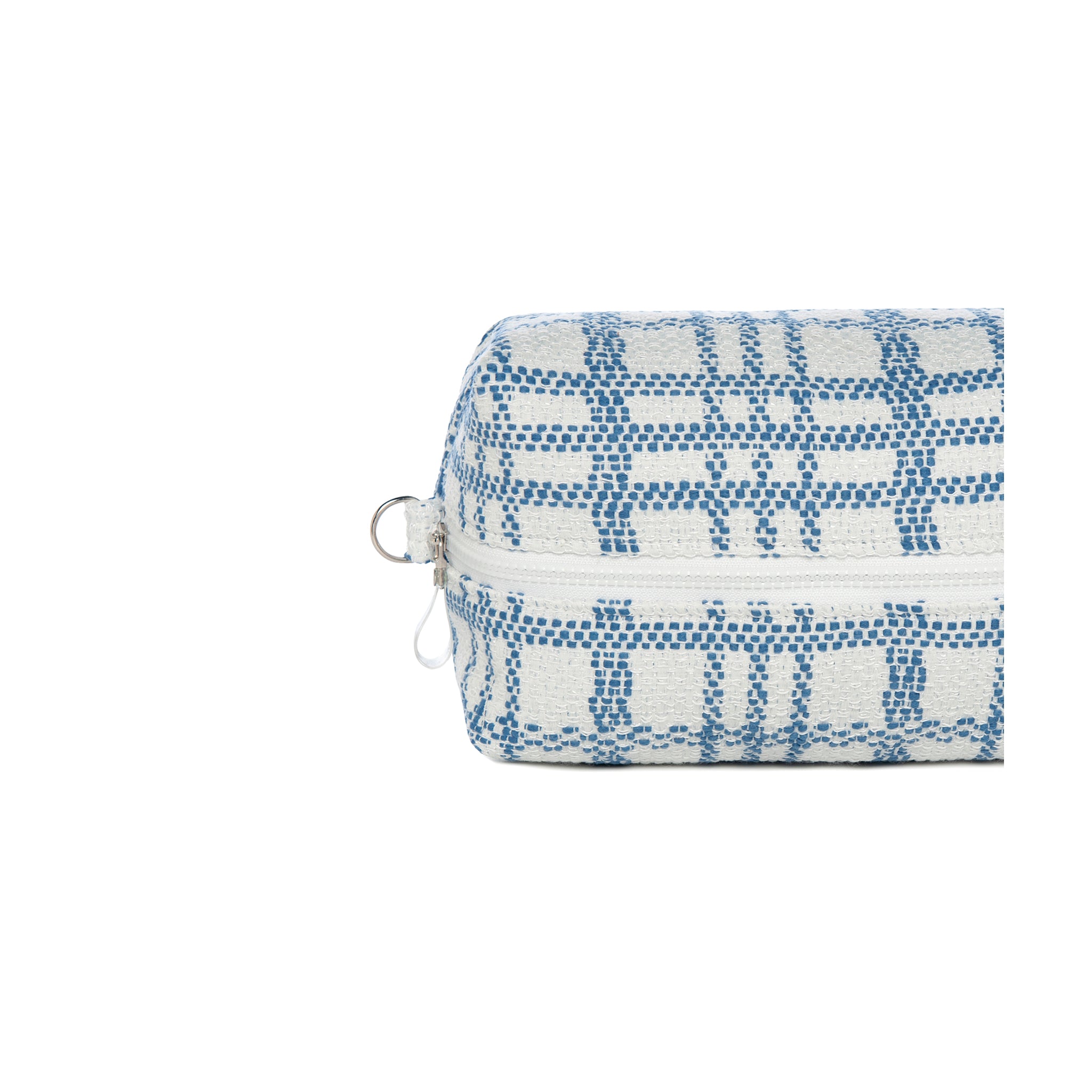 JUJU Pouch | Blue White Check Coral