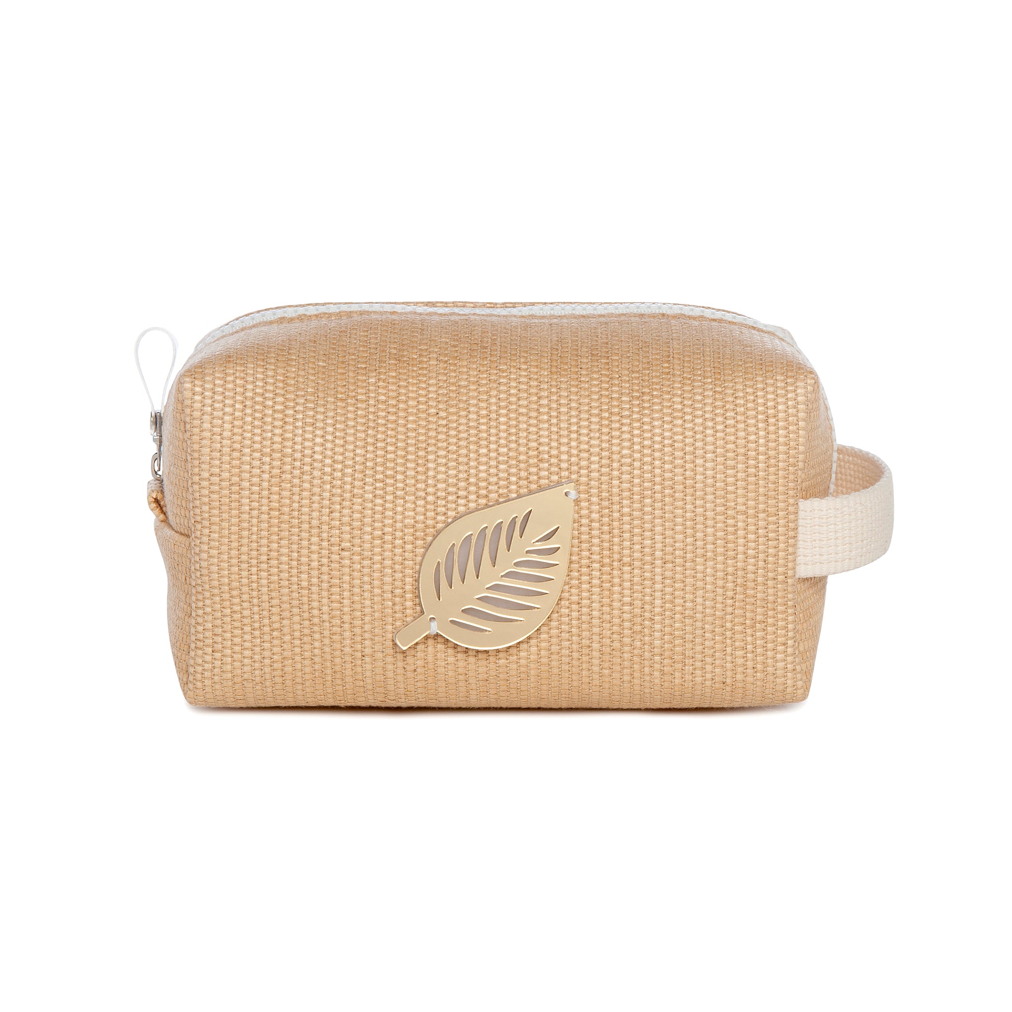 HAZEL Pouch | Beige Stamp Leaf