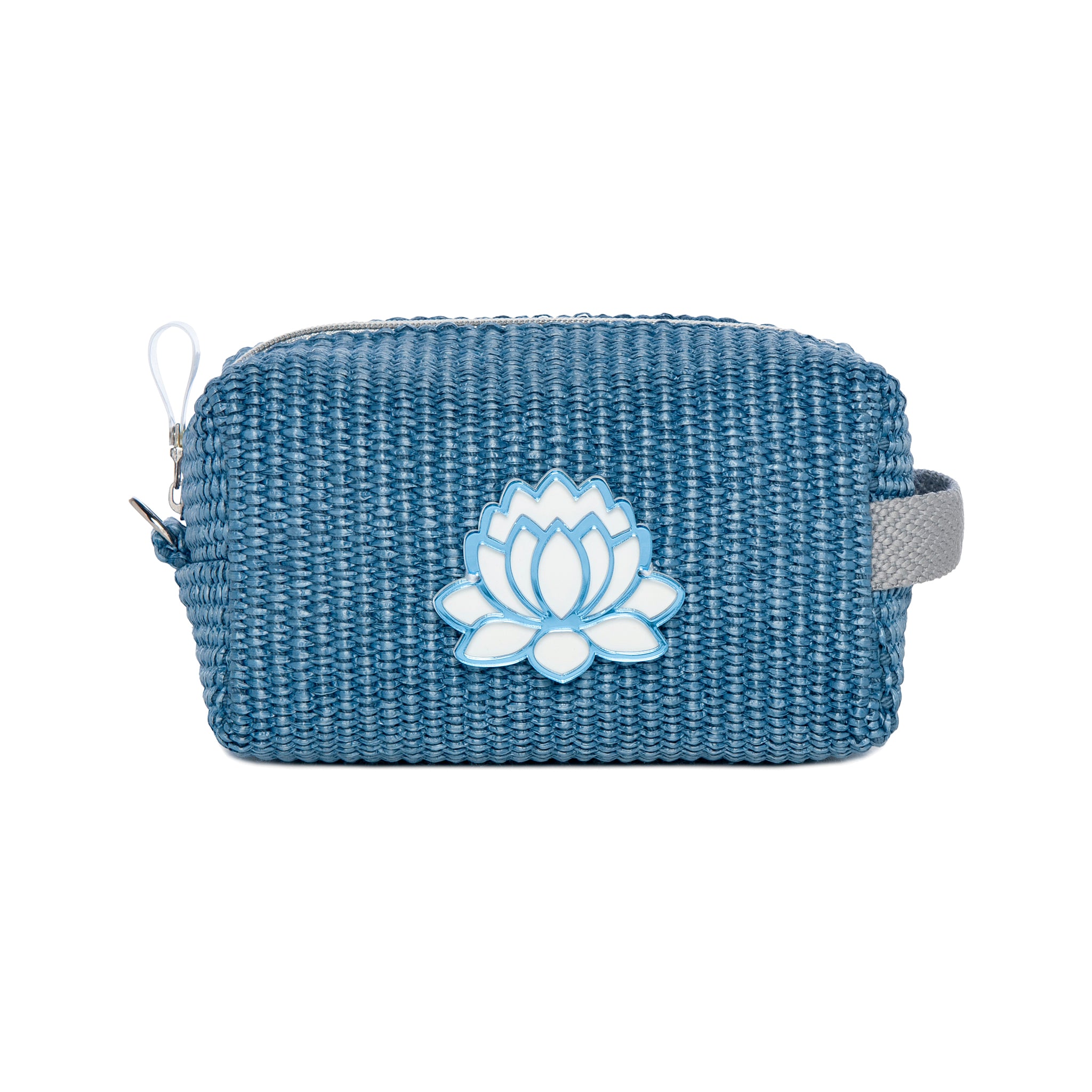 HAZEL Pouch | Blue Sea Raffia Waterlily