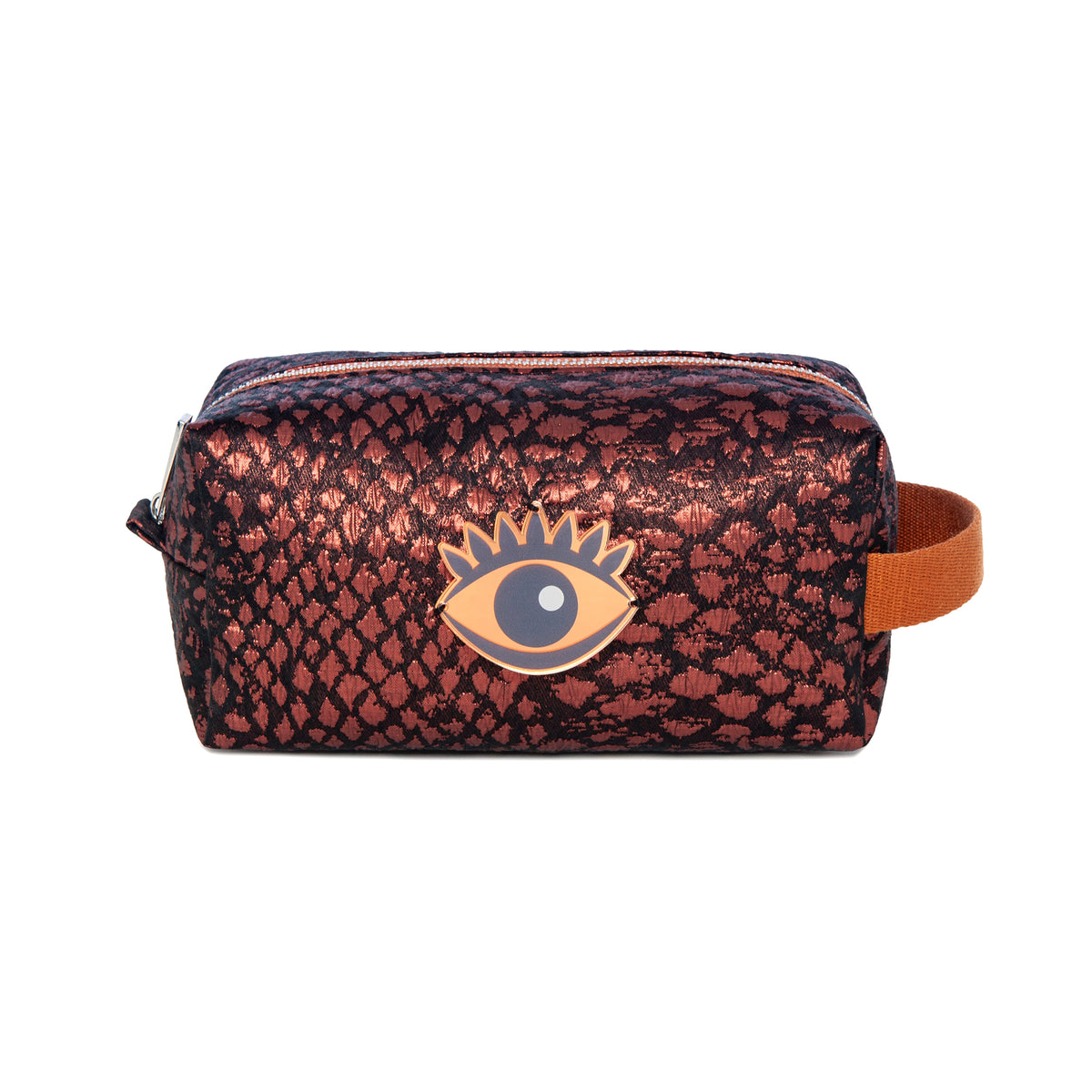 HAZEL Pouch | Copper Croc Evil Eye