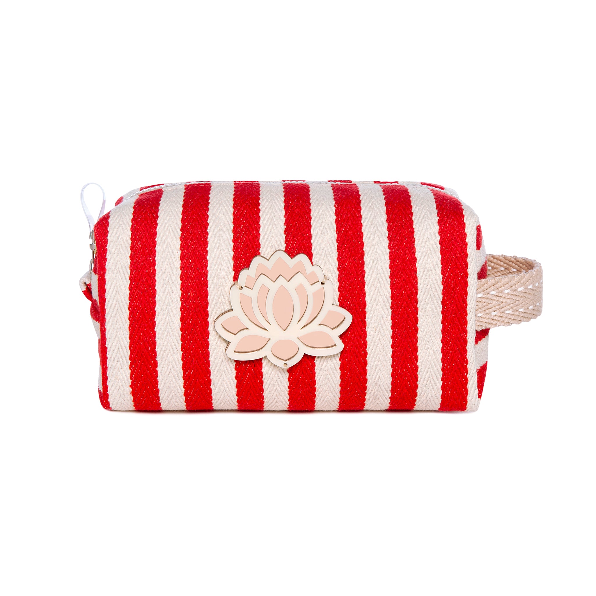 HAZEL Pouch | Red Stripes Coral