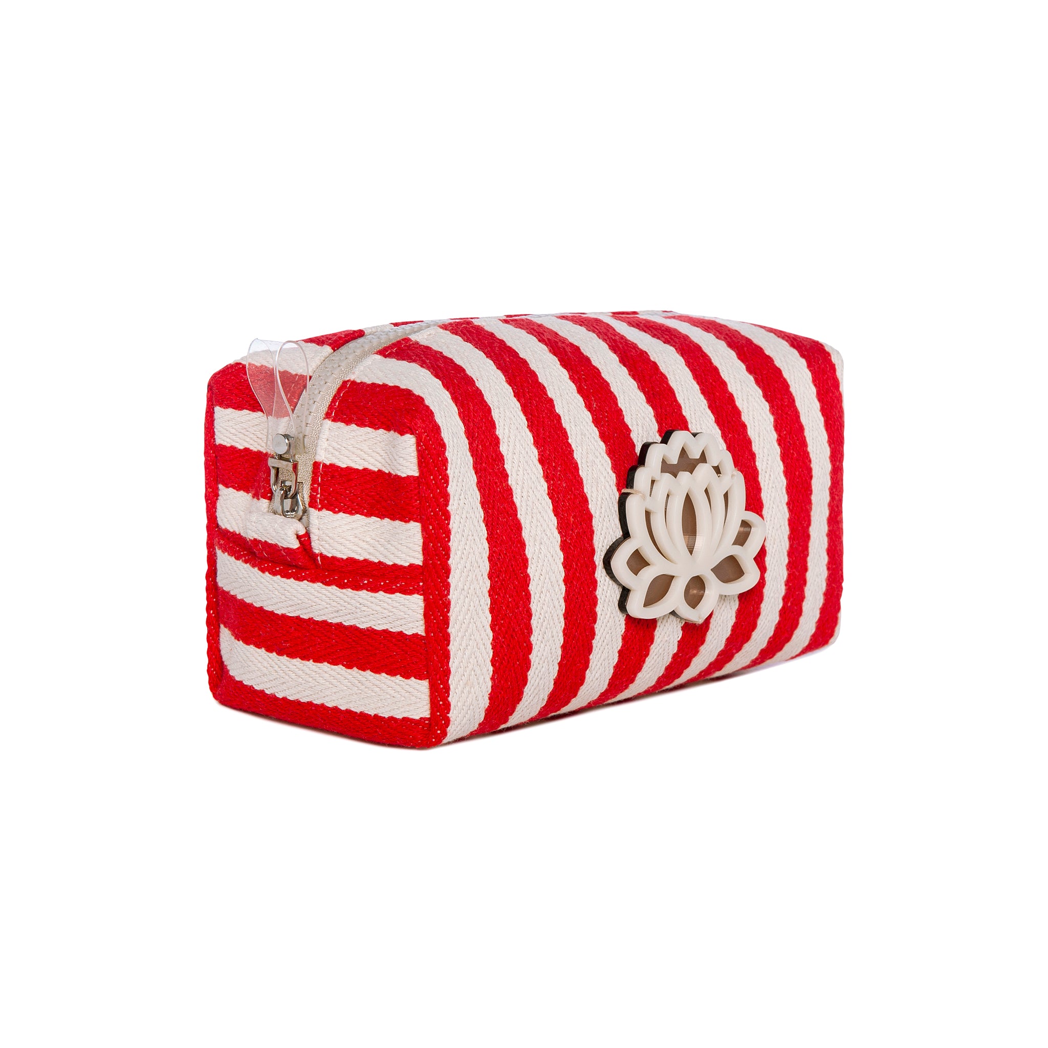 HAZEL Pouch | Red Stripes Coral