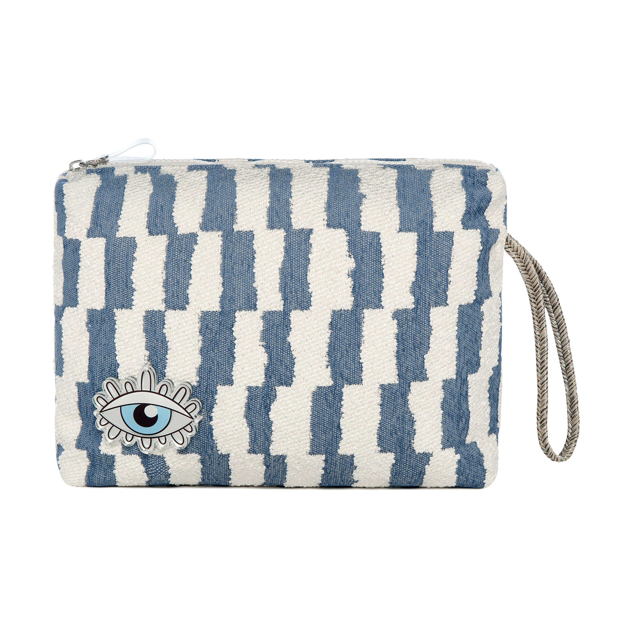 INES Pouch | Blue White Brick Evil Eye