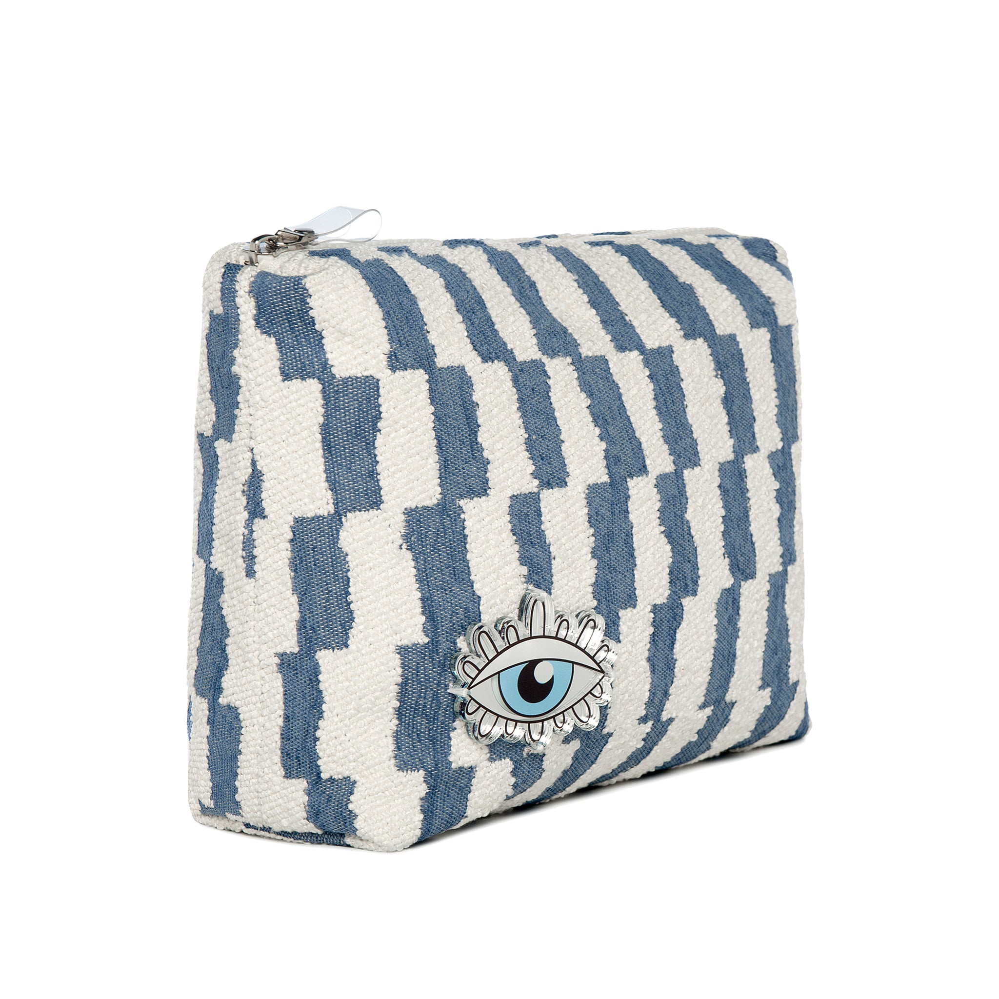 INES Pouch | Blue White Brick Evil Eye