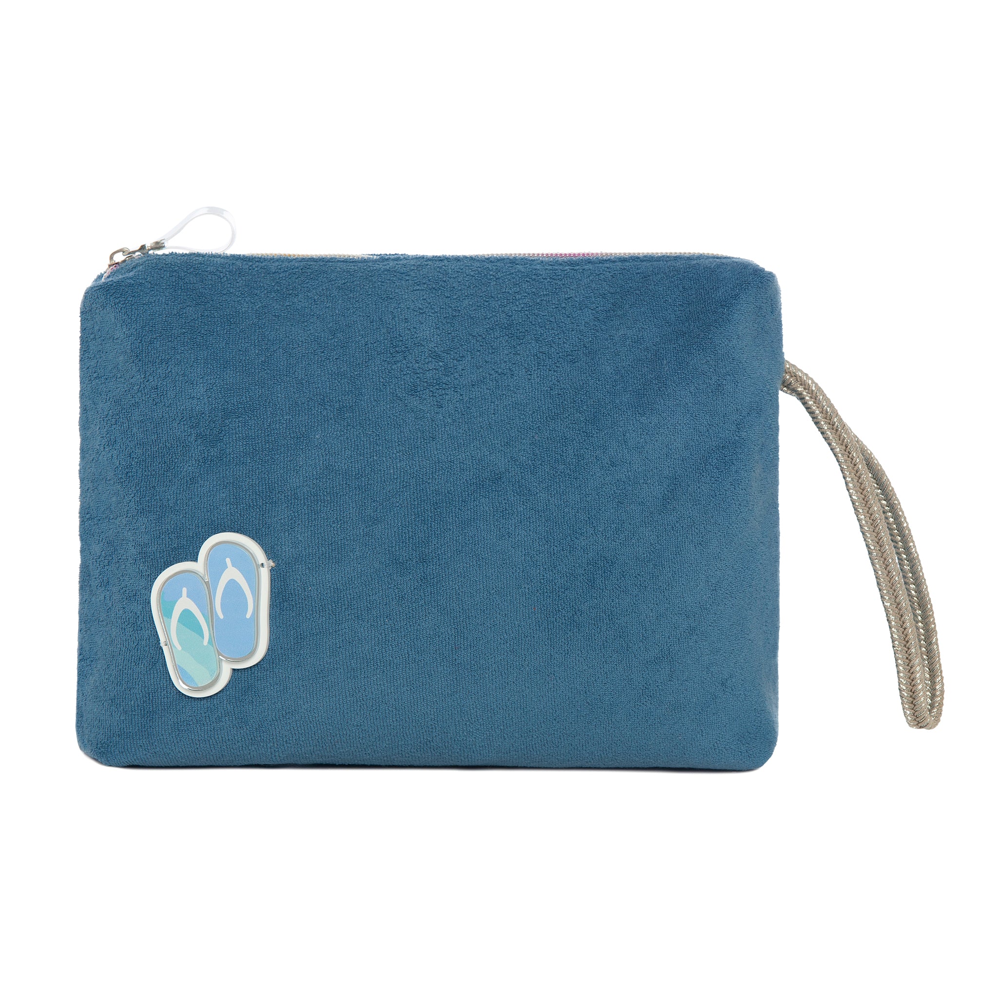 INES Pouch | Blue Towel Flip Flops