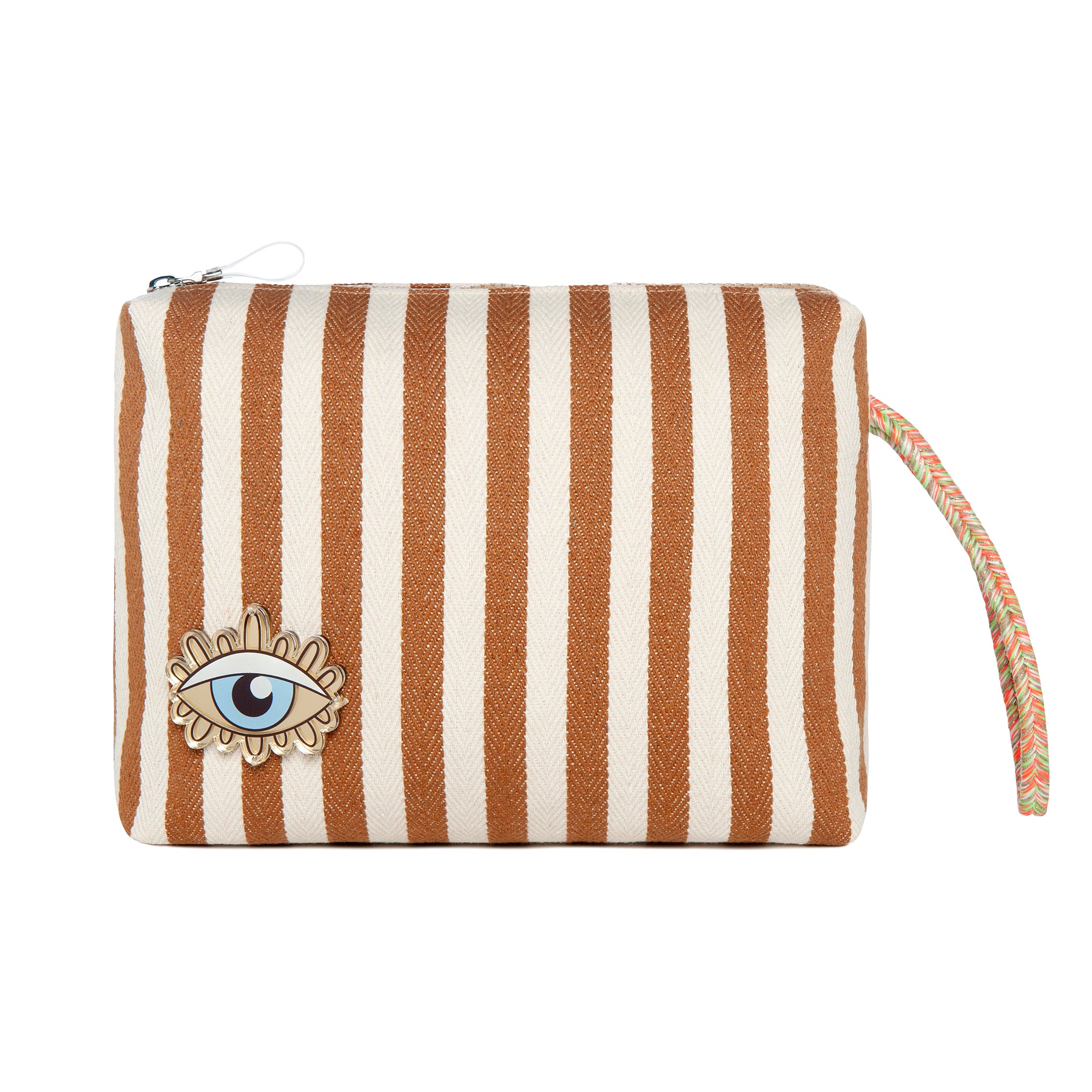 INES Pouch | Mocha Stripes Evil Eye