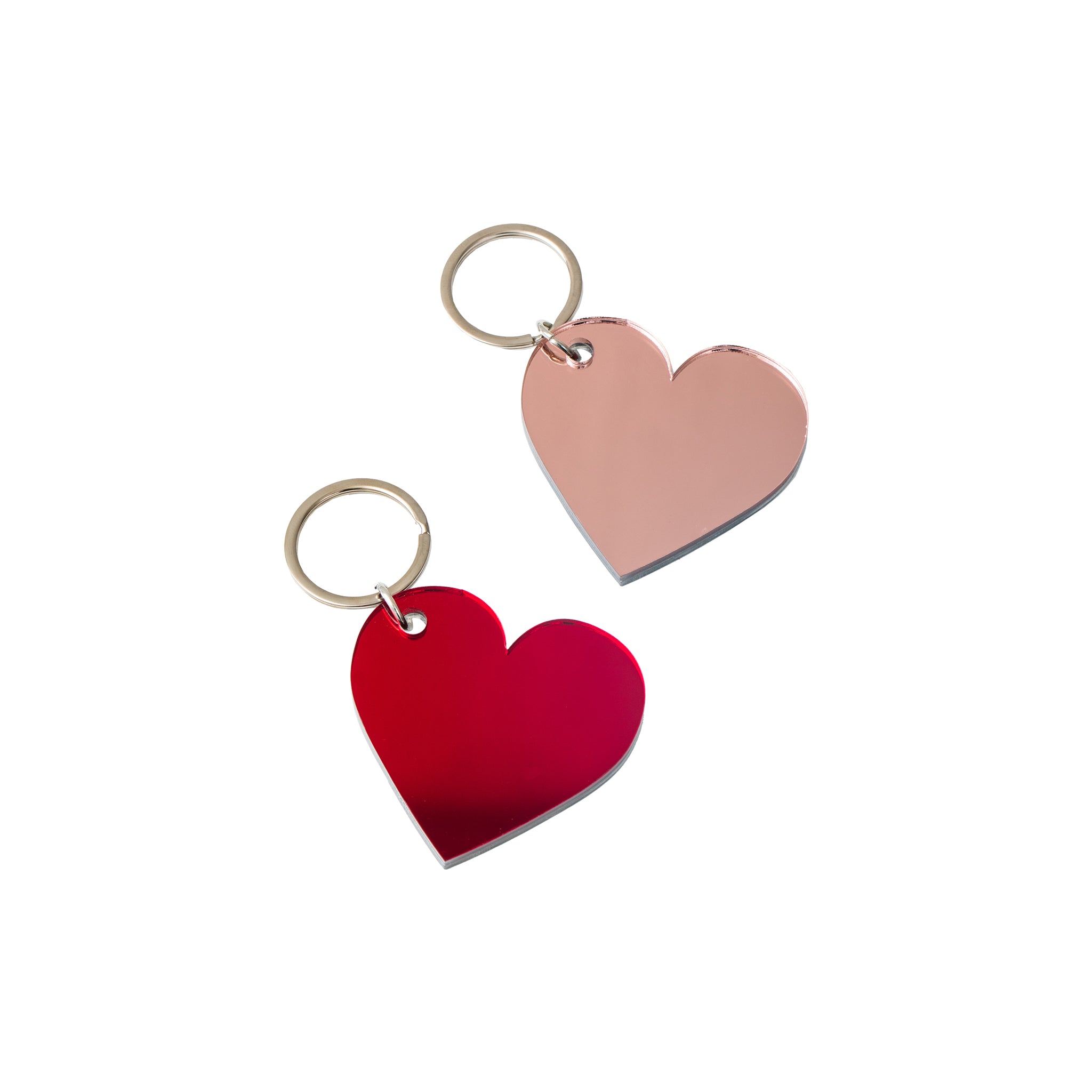 Key Ring |  Red Silver Heart mini