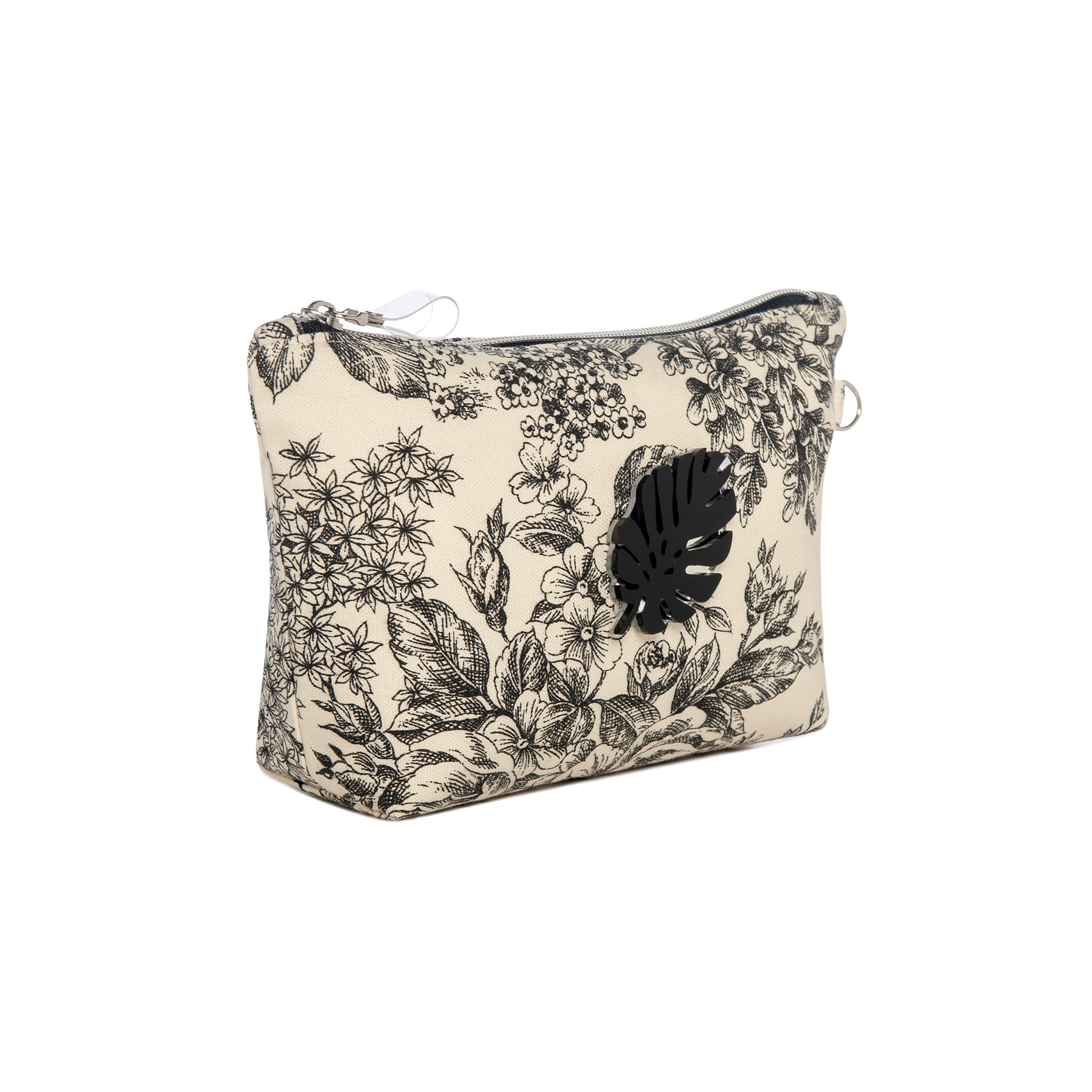 MARGO Pouch | Black Countryside Tropical Leaf