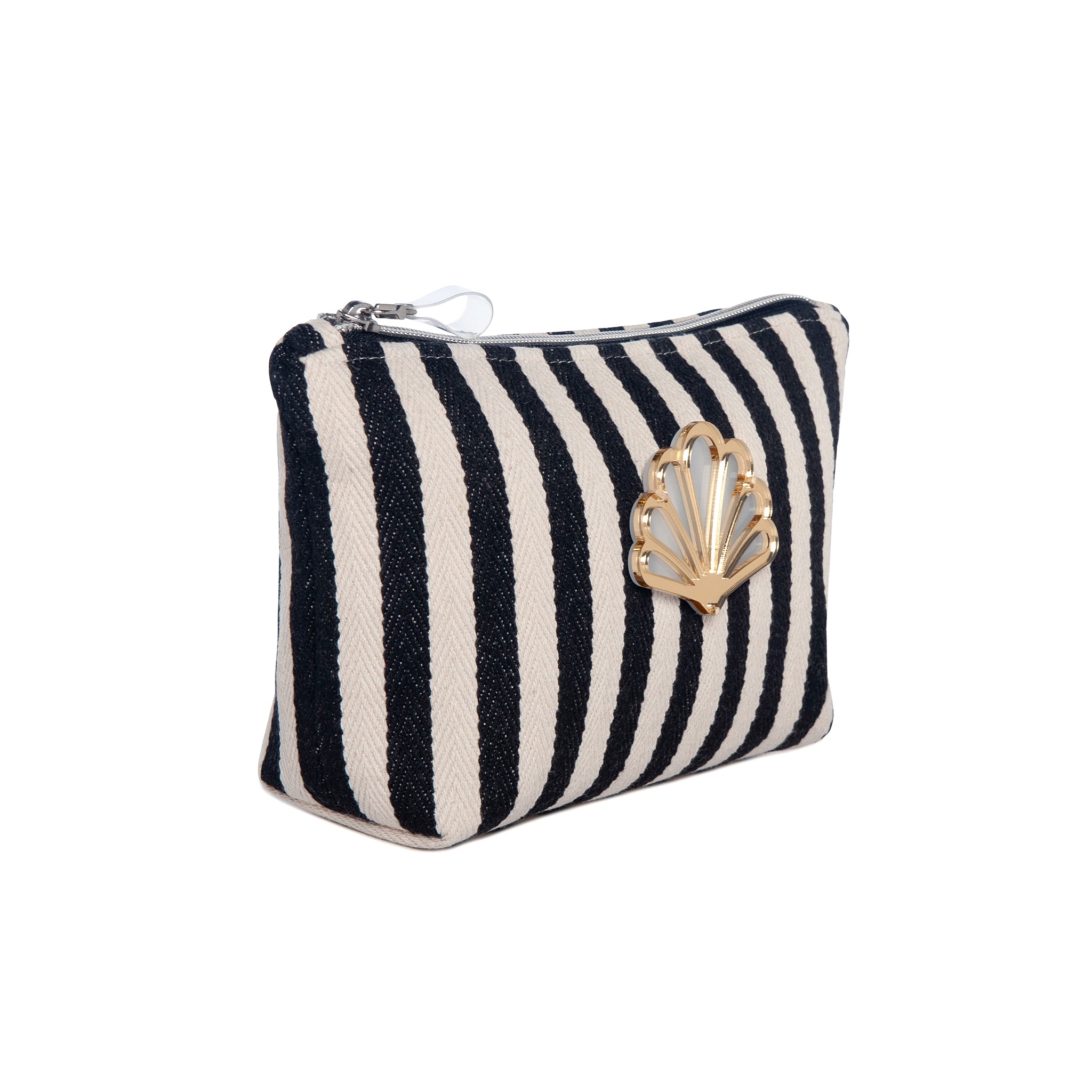 MARGO Pouch | Black Stripes Peacock