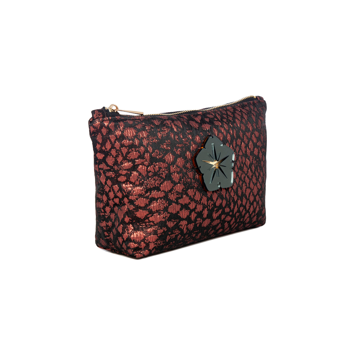 MARGO Pouch | Copper Croc Flower