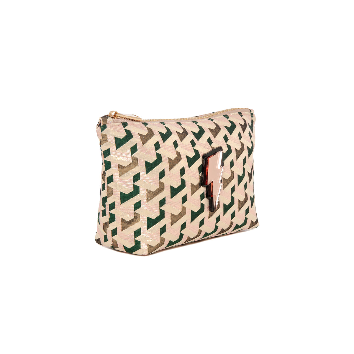 MARGO Pouch | Pink Green Metal Lightning