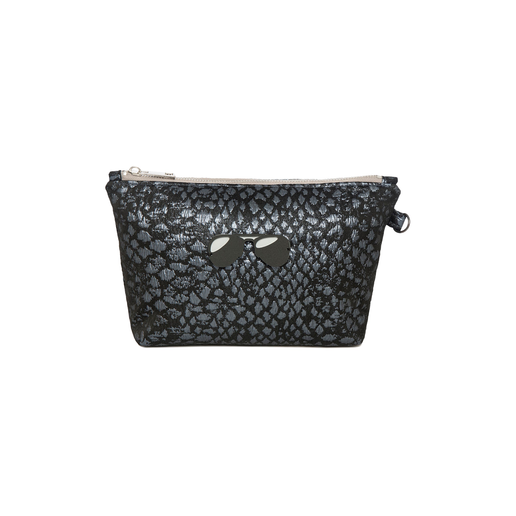 MARGO Pouch | Grey Metal Croc Glasses